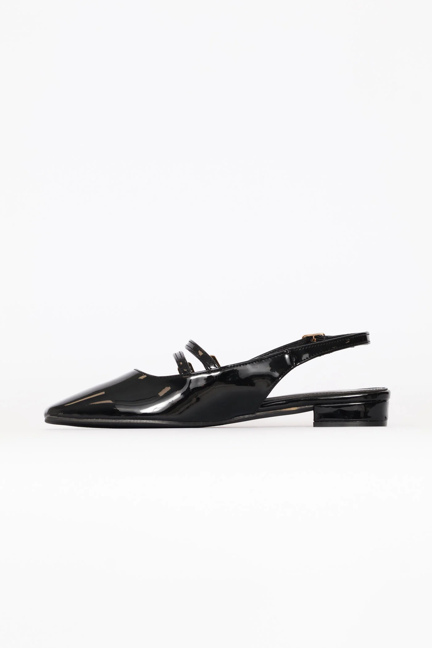 Double Buckle Mary Jane Slingback Mule - Black - Image 7