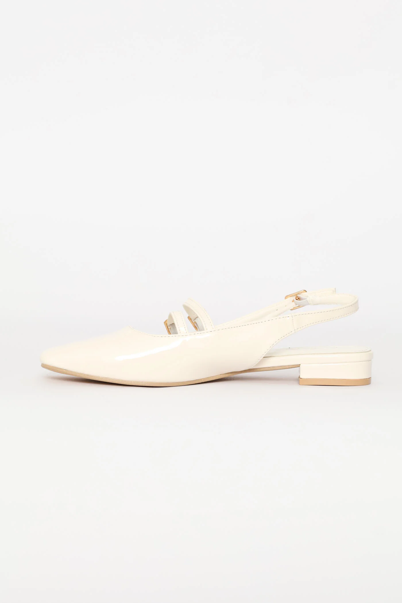 Double Buckle Mary Jane Slingback Mule - Off White - Image 4