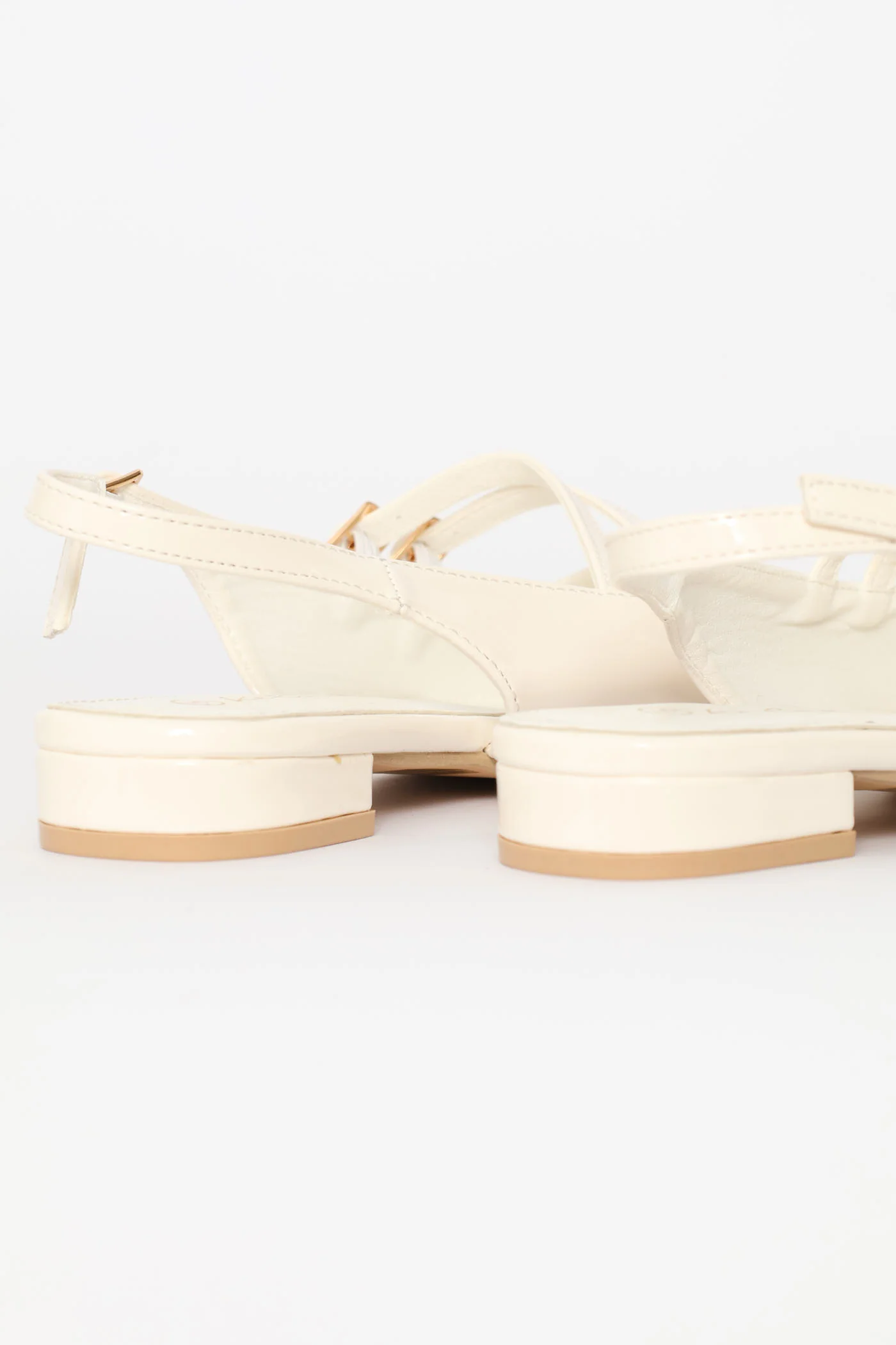 Double Buckle Mary Jane Slingback Mule - Off White - Image 5