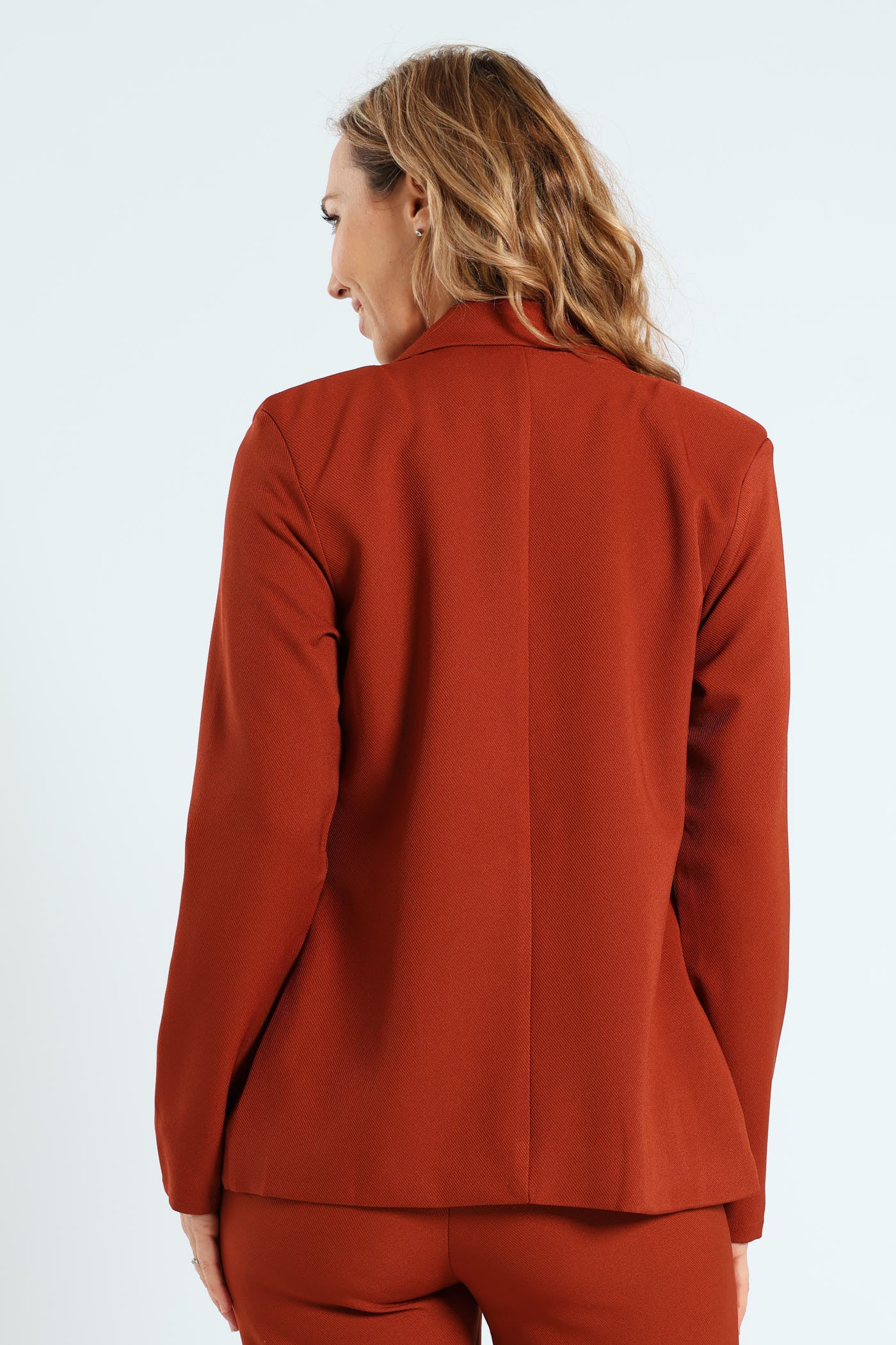 Double Button Twill Blazer - Copper - Image 4
