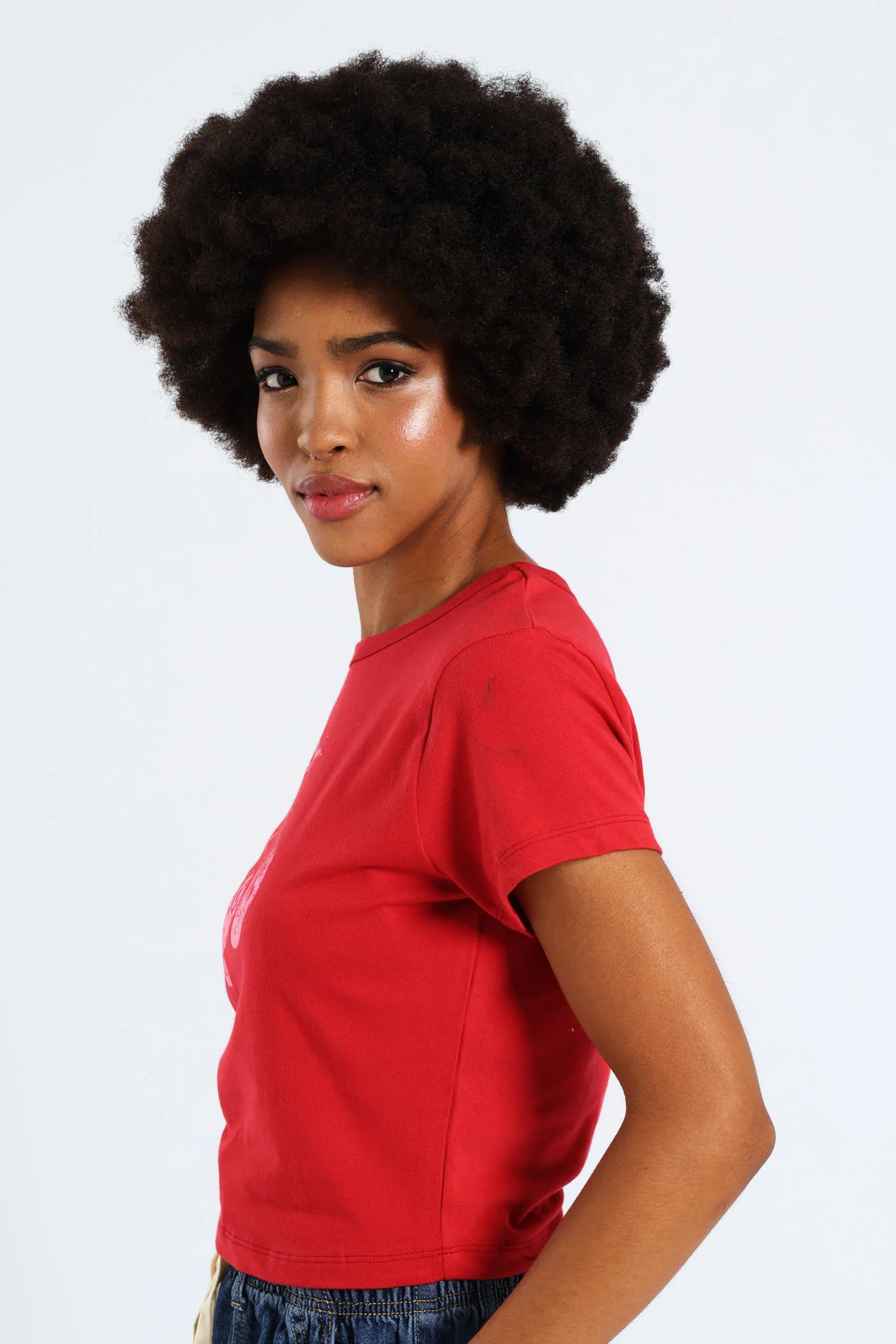 Double Cherry Baby Tee - Red - Image 4