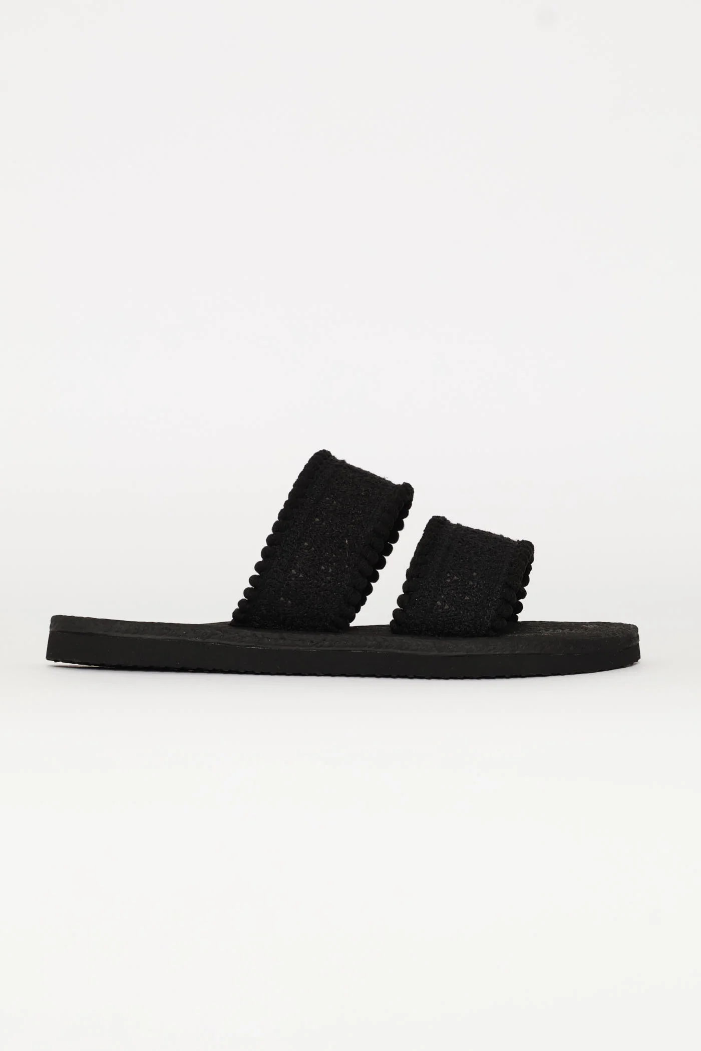 Double Cotton Band Sandal - Black - Image 3