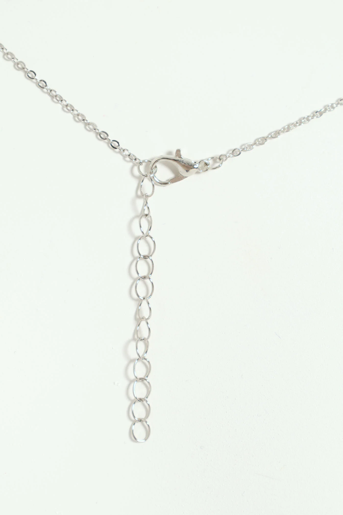 Double Heart Pendant Necklace - Silver - Image 3