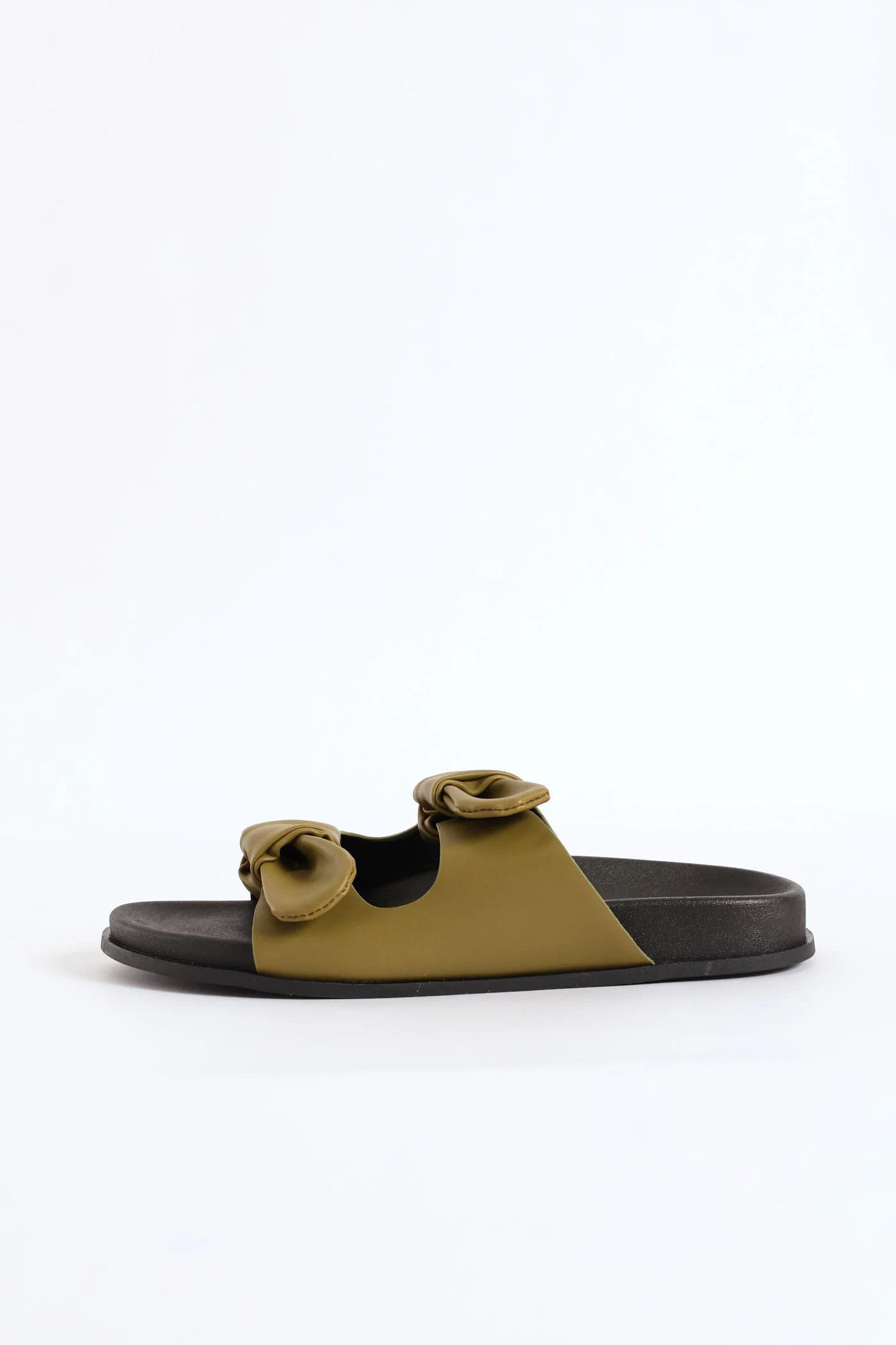 Double Knotted Band Mule Sandal - Chartreuse - Image 2