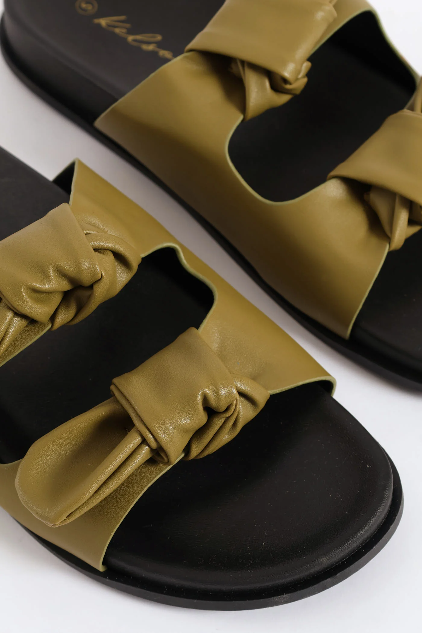 Double Knotted Band Mule Sandal - Chartreuse - Image 3