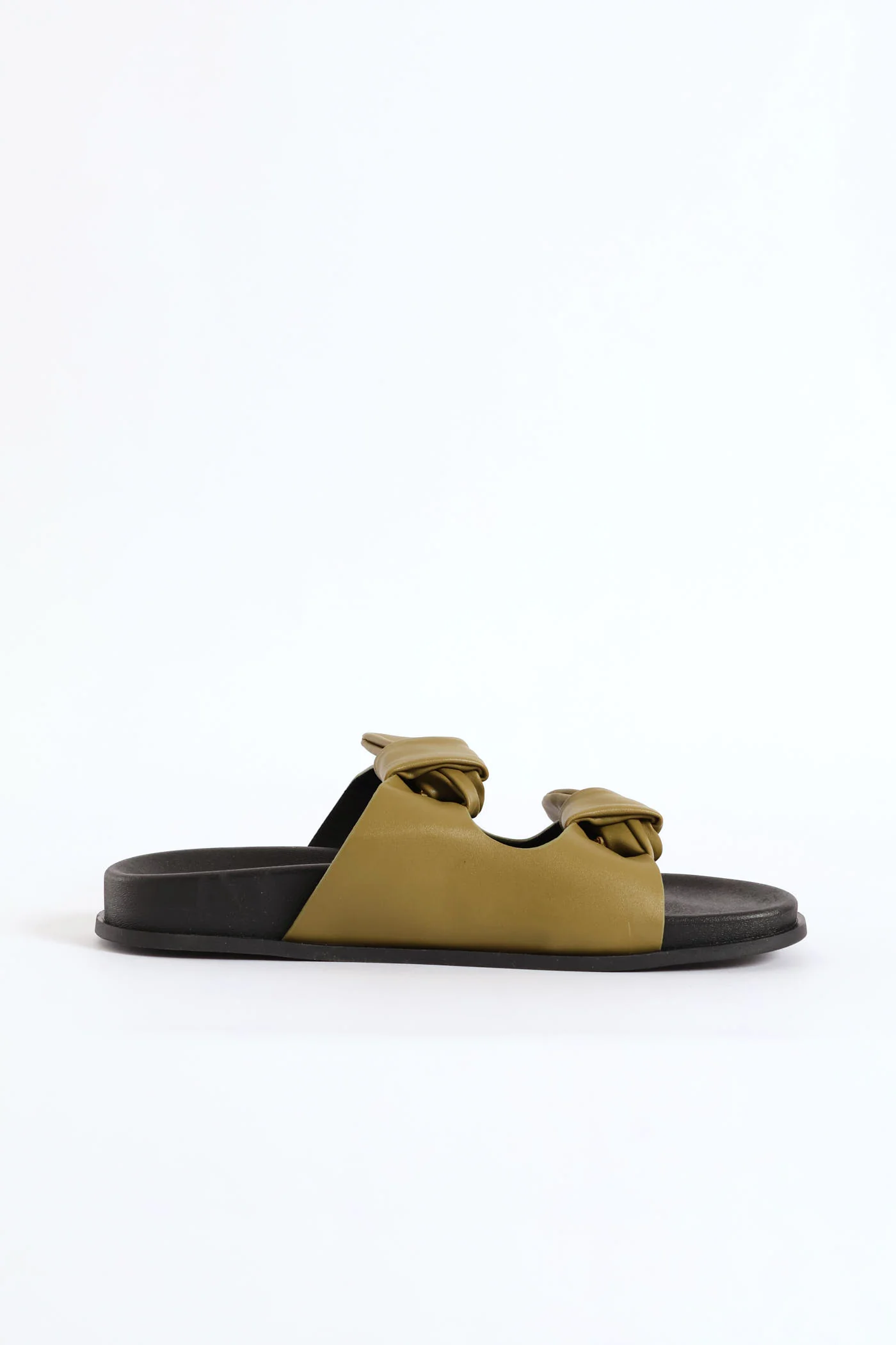 Double Knotted Band Mule Sandal - Chartreuse - Image 4
