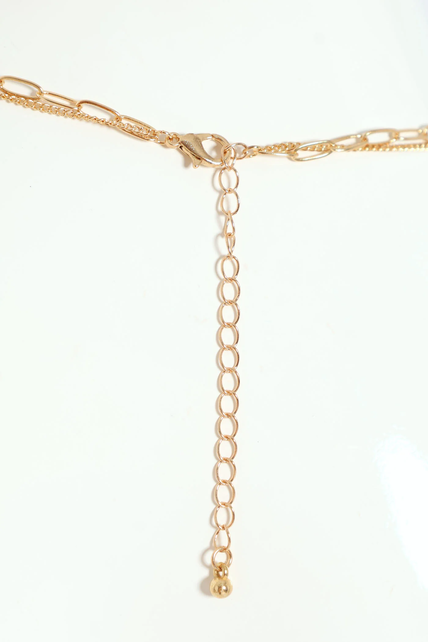 Double Layered Disc Pendant Necklace - Gold - Image 4