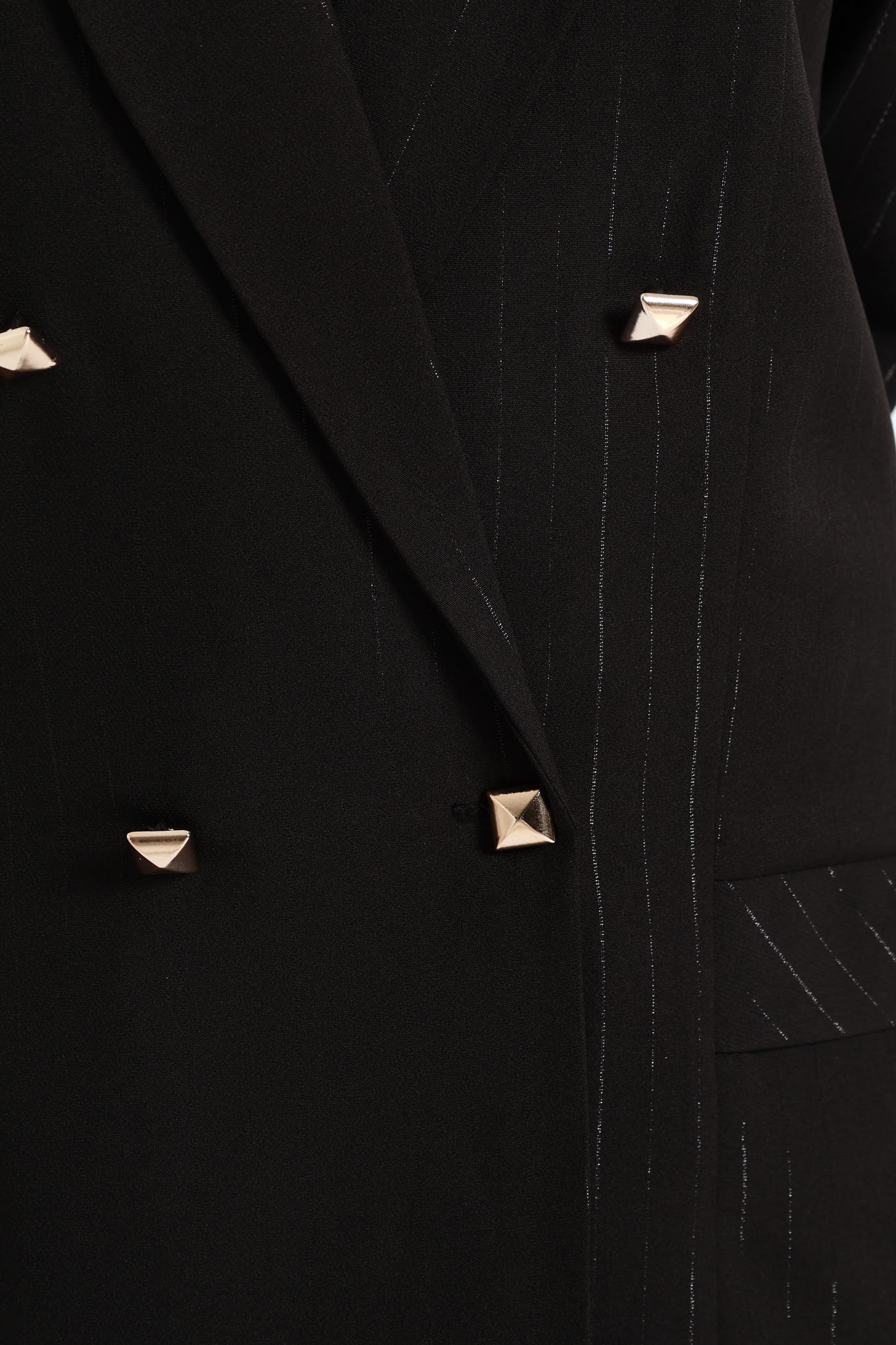 Double Lurex Stripe Blazer - Black - Image 3