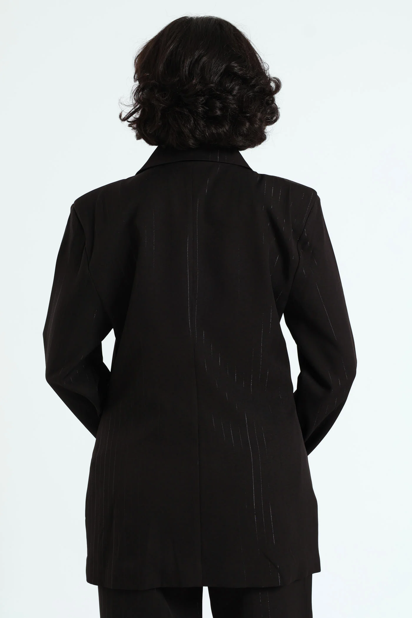 Double Lurex Stripe Blazer - Black - Image 5