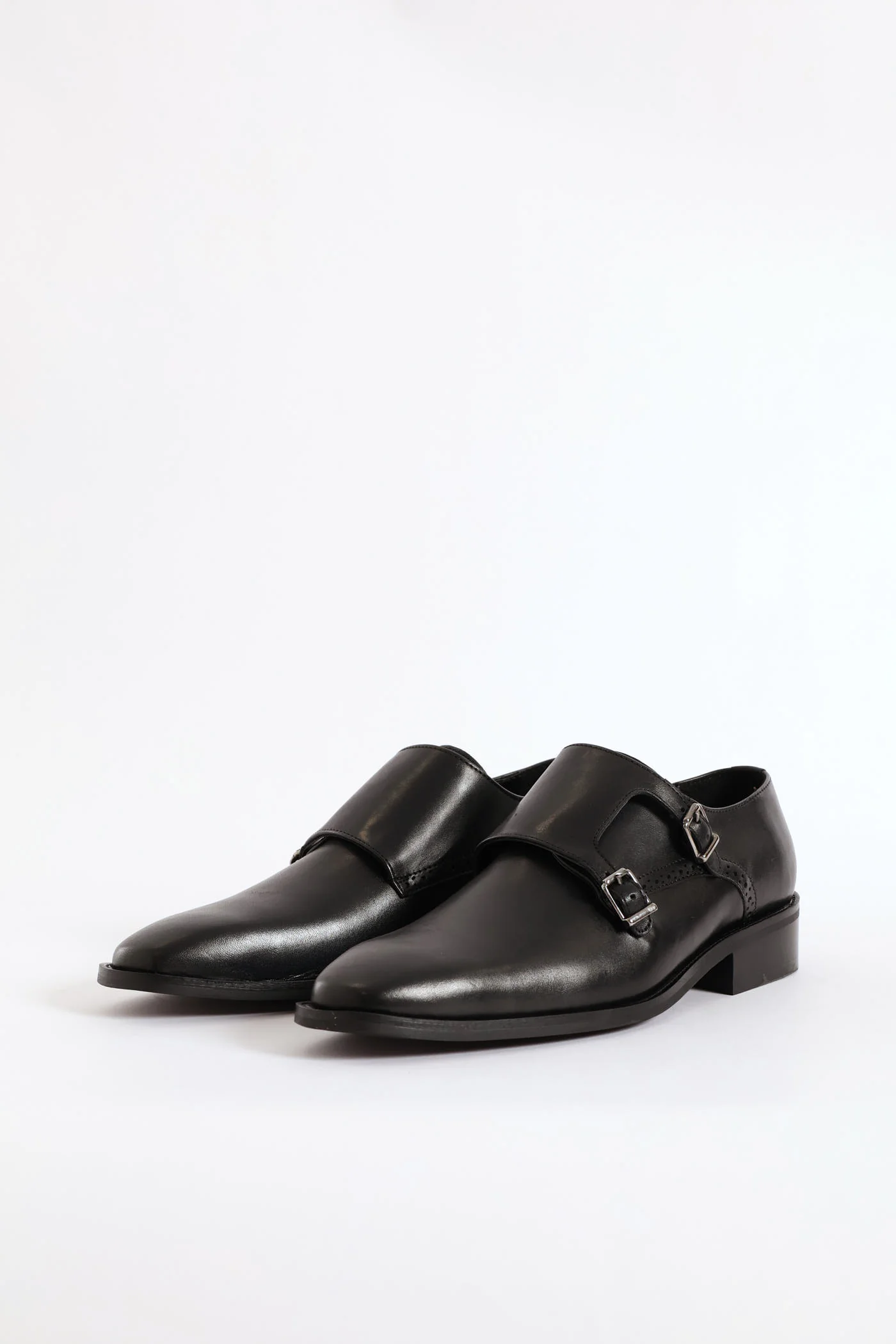 Double Monk Formal Leather Smart Shoe - Black - Image 5
