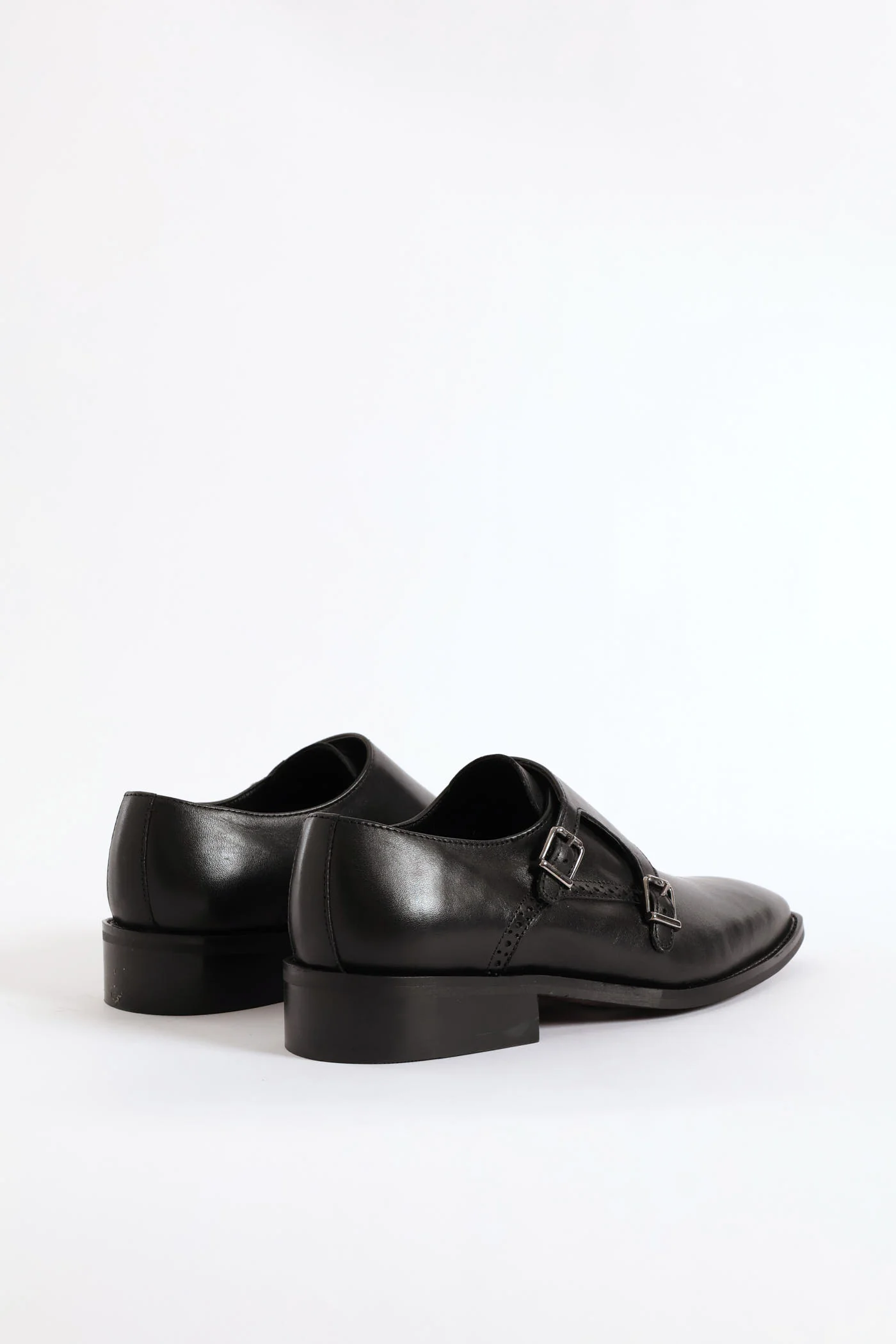 Double Monk Formal Leather Smart Shoe - Black - Image 6