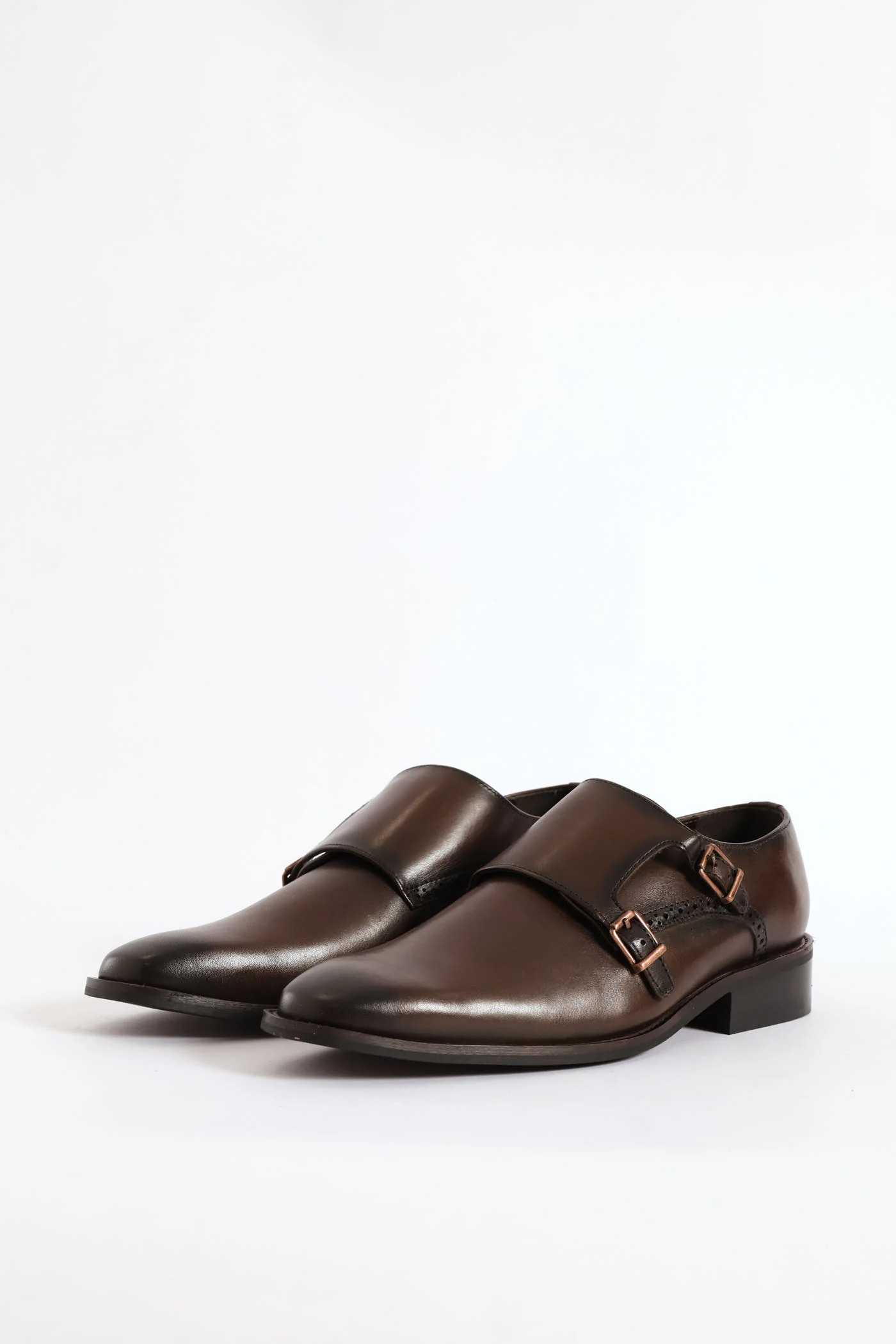 Double Monk Formal Leather Smart Shoe - Brown - Image 5