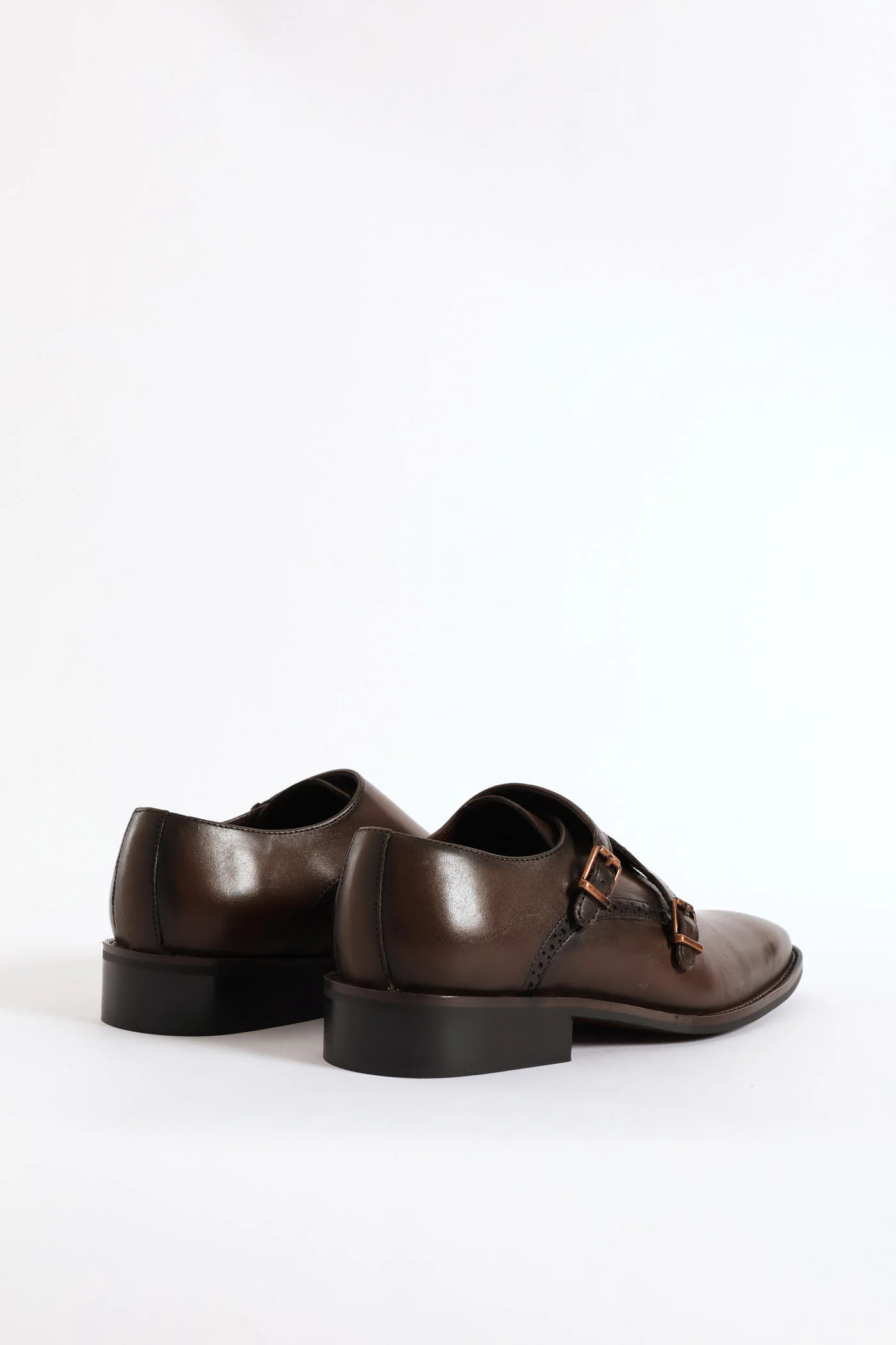 Double Monk Formal Leather Smart Shoe - Brown - Image 6