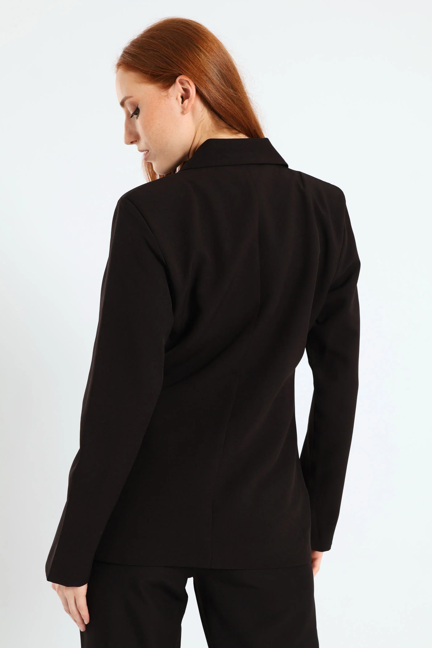 Double Notch Hem Blazer - Black - Image 4