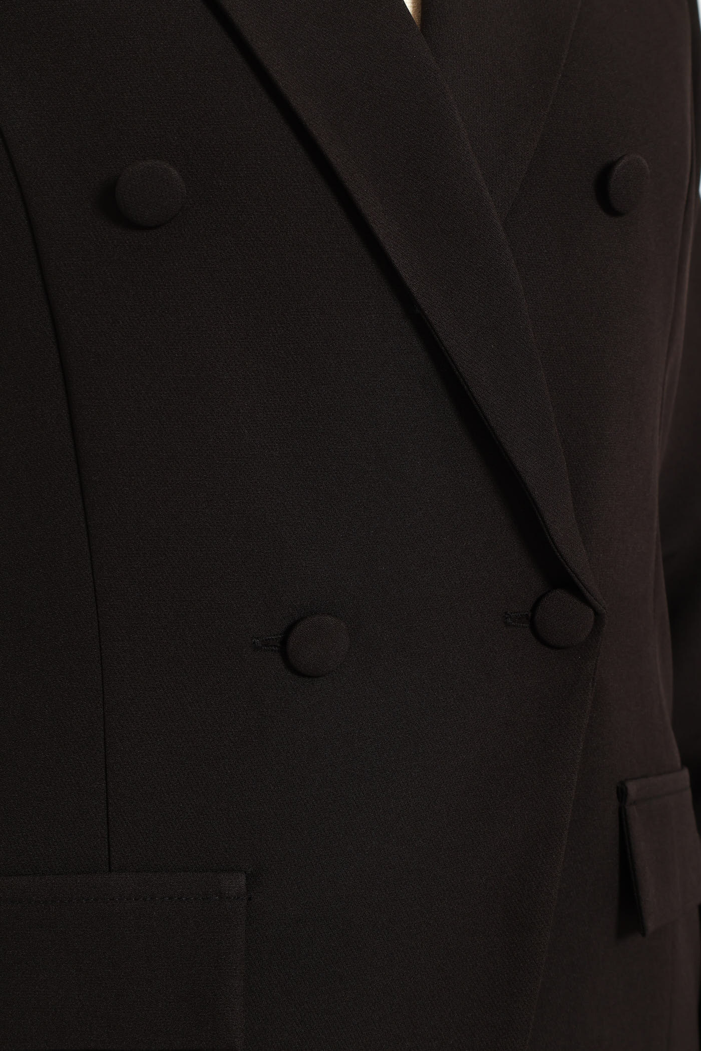 Double Notch Hem Blazer - Black - Image 5