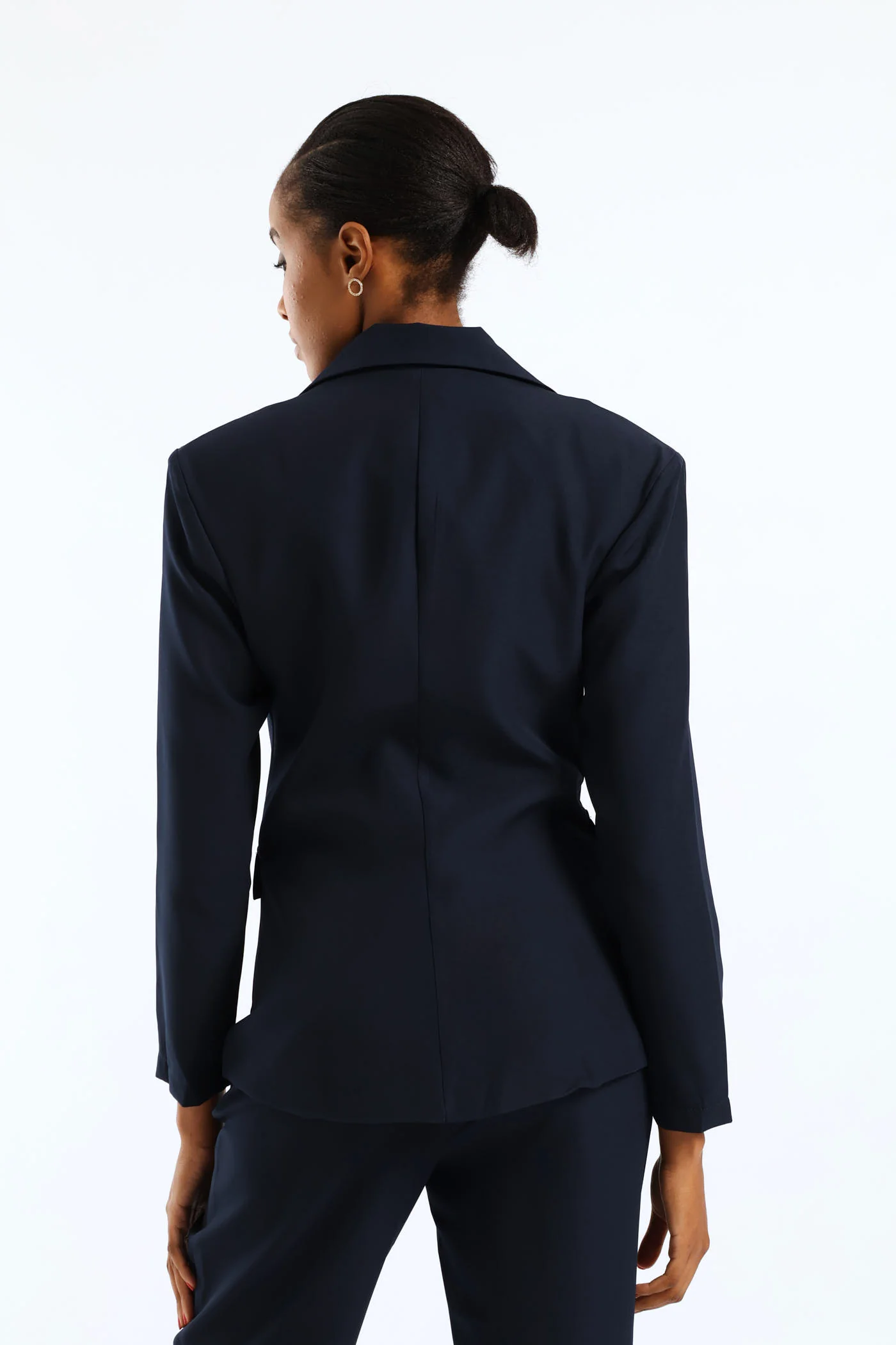 Double Notch Hem Work Blazer - Dark Navy - Image 4