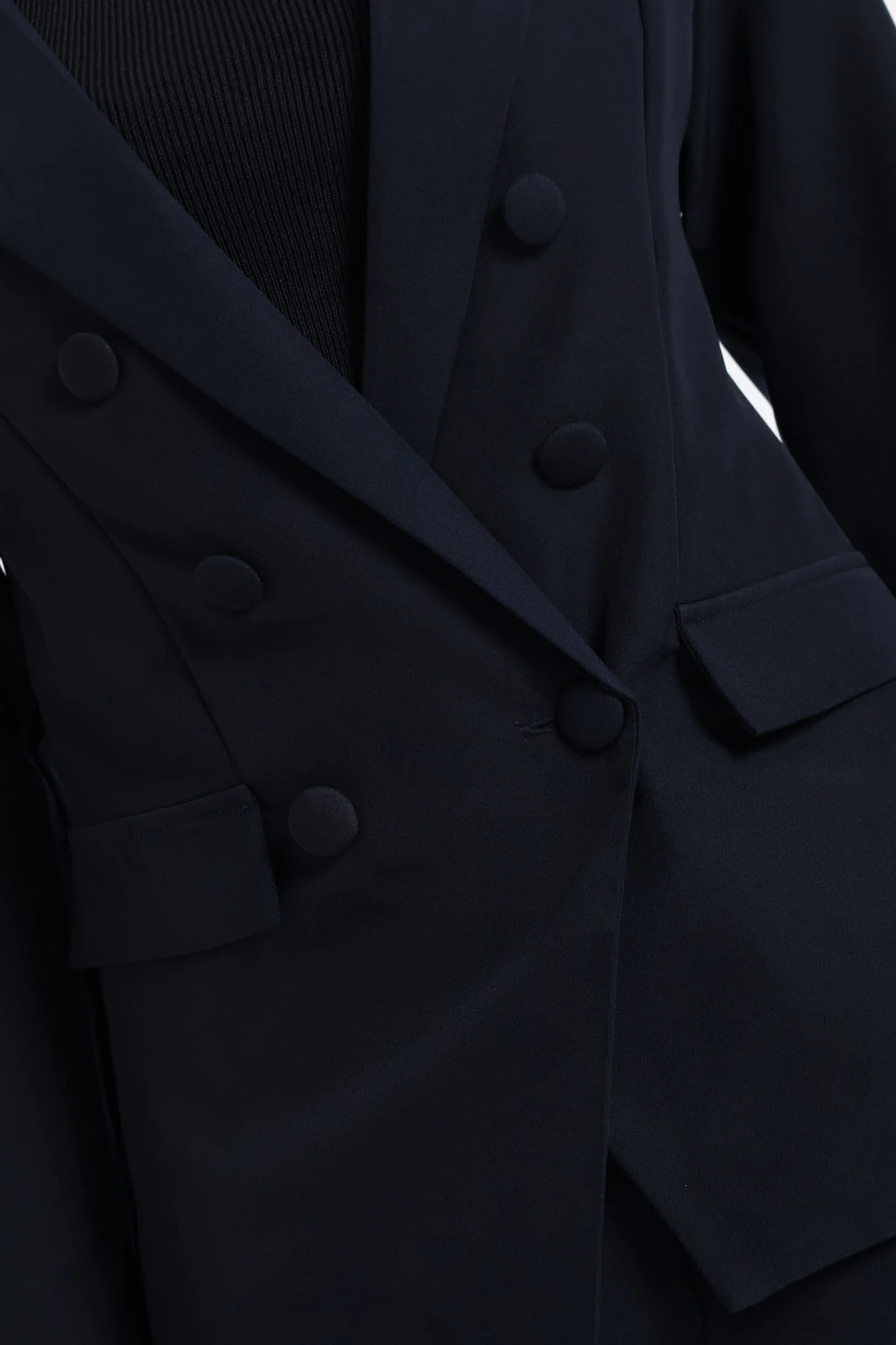 Double Notch Hem Work Blazer - Dark Navy - Image 5