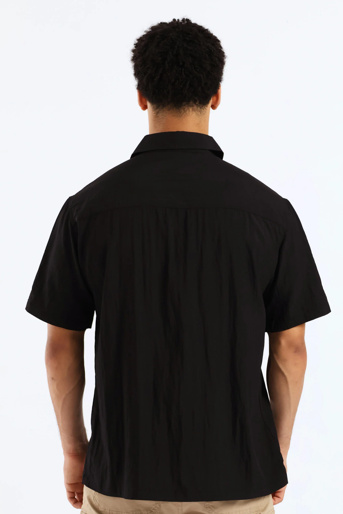 Double Pocket Boxy Shirt - Black - Image 4