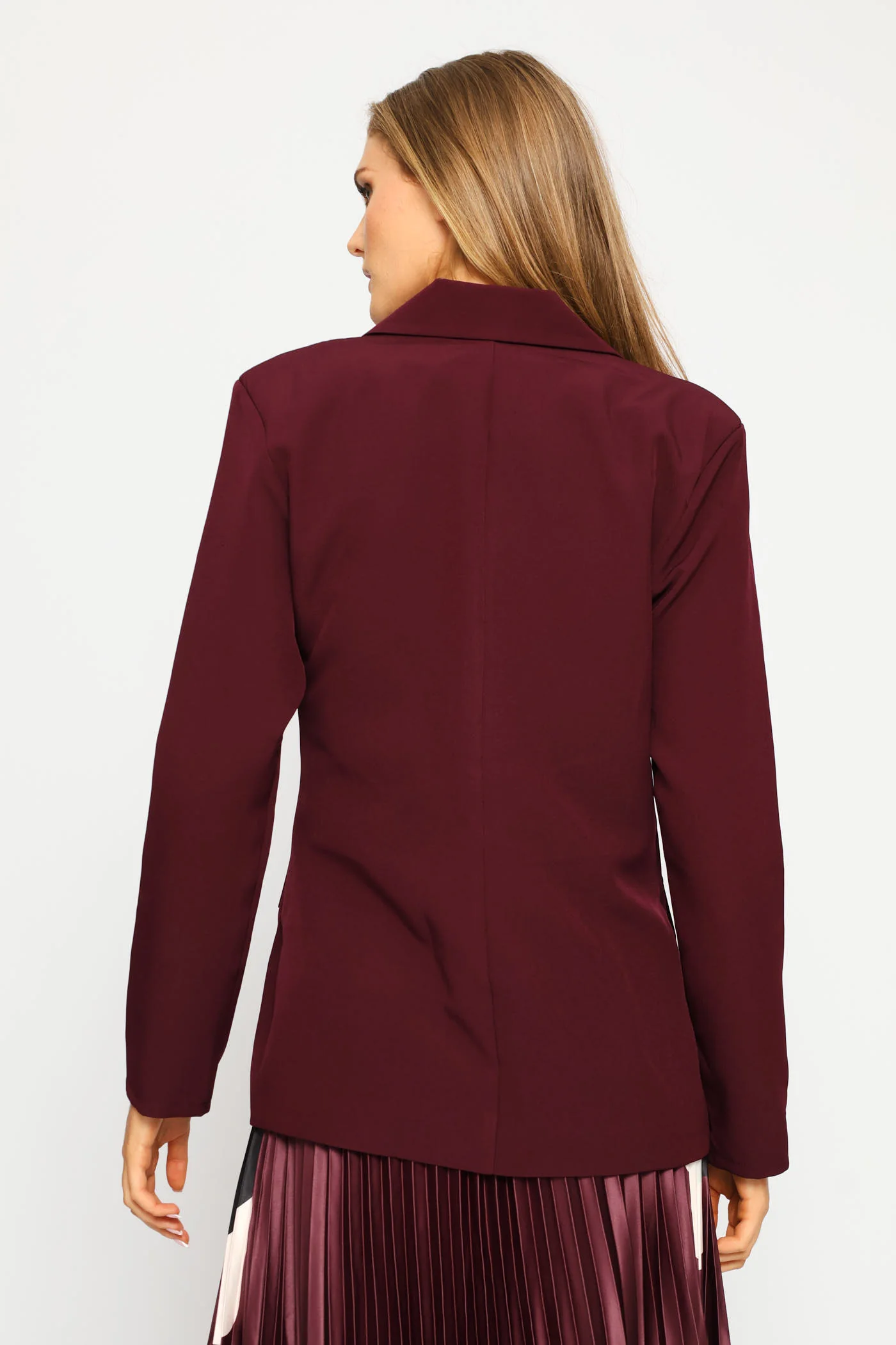 Double Pocket Flap Blazer - Plum - Image 4