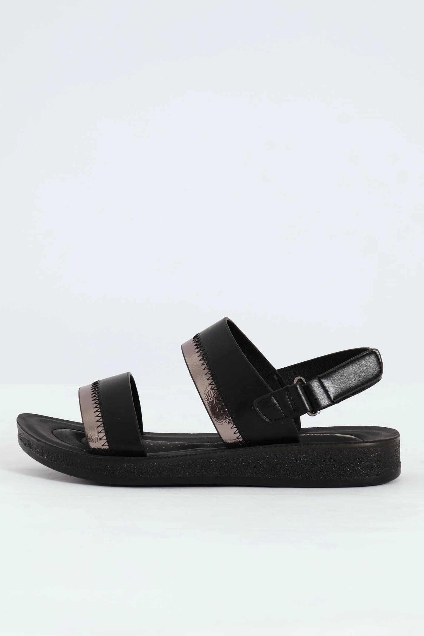 Double Strap Ankle Strap Sandal - Black - Image 3