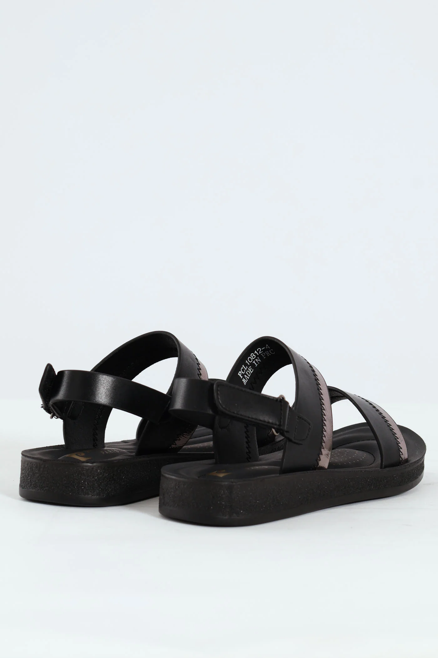 Double Strap Ankle Strap Sandal - Black - Image 4