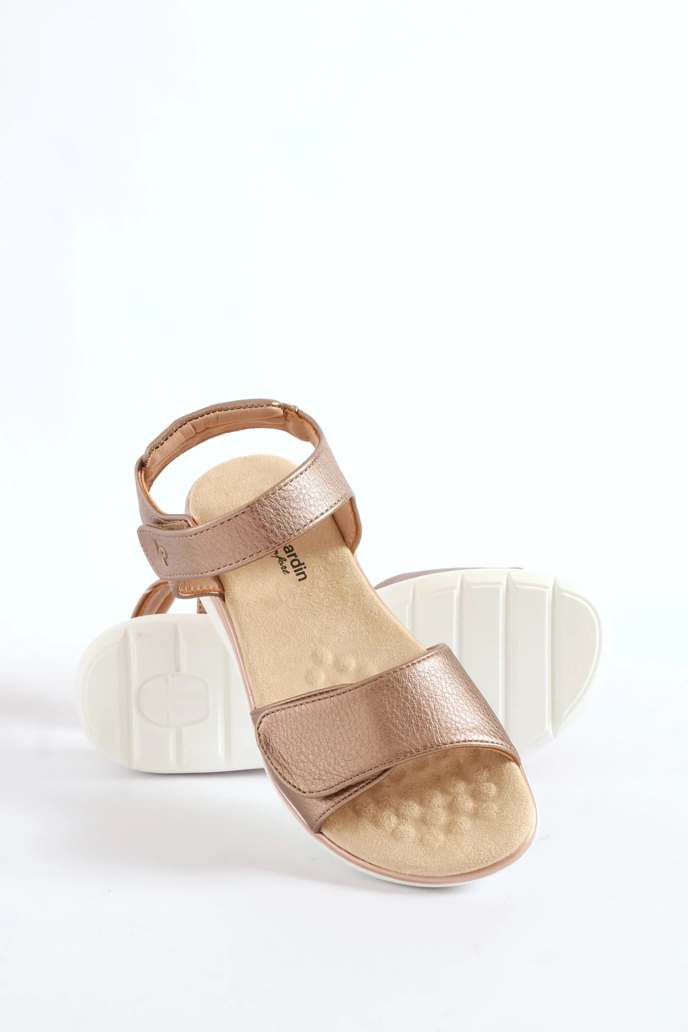 Double Strap Metallic Sandal - Bronze - Image 3