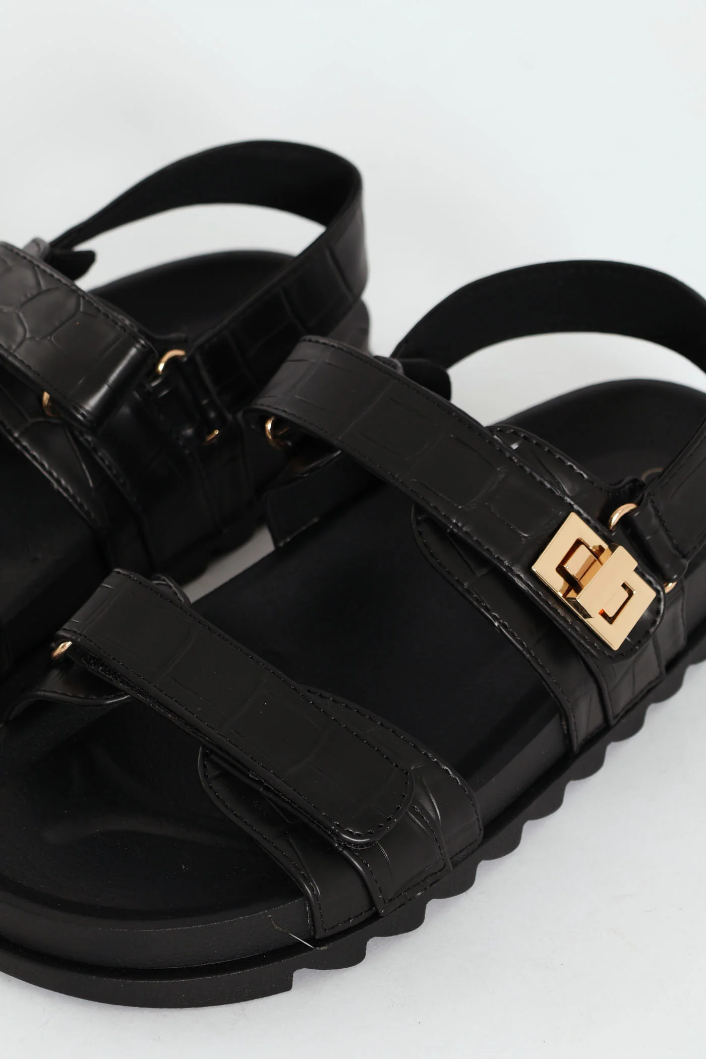 Double Strap Sandal - Black - Image 5