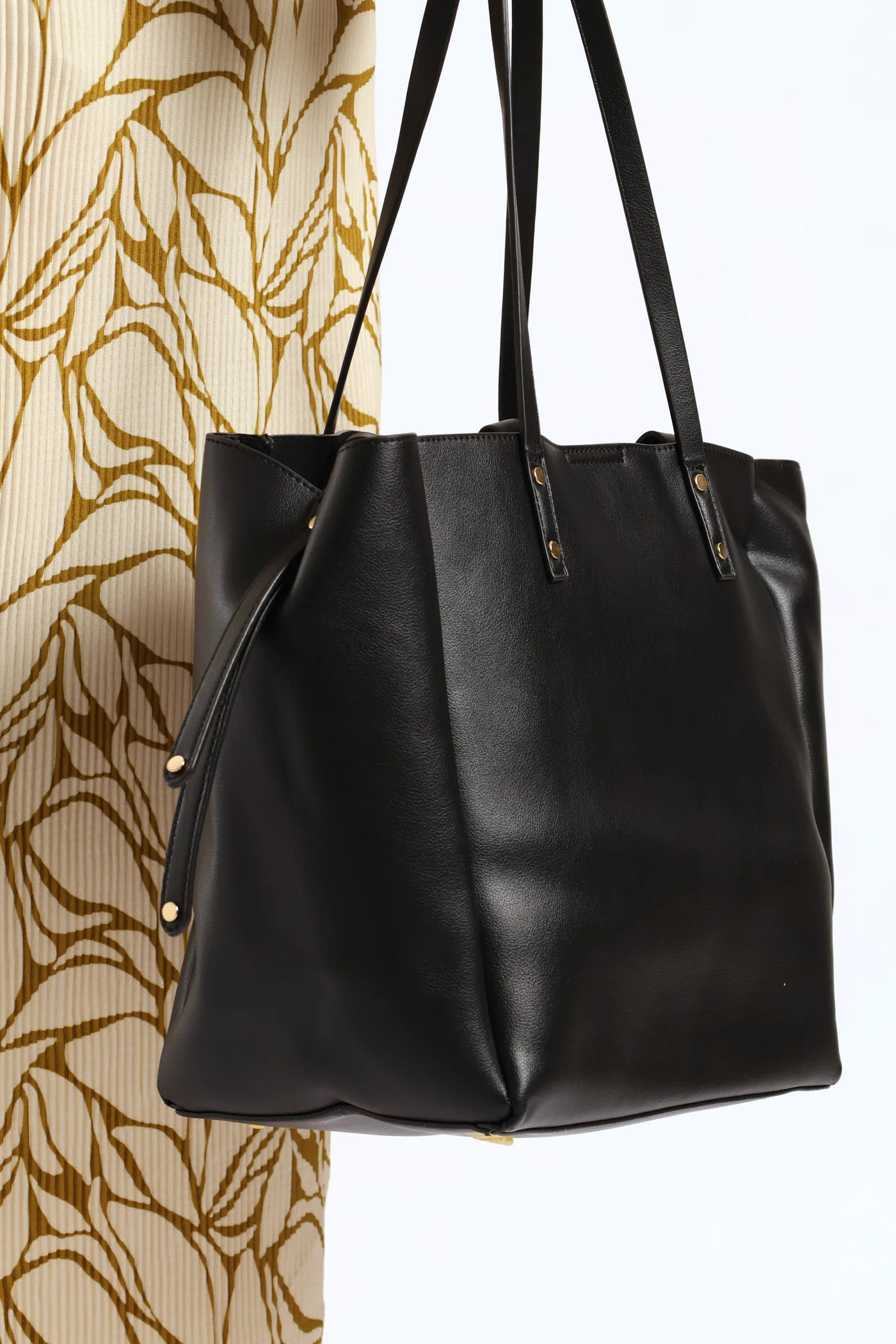 Double Strap Shopper Bag - Black - Image 2