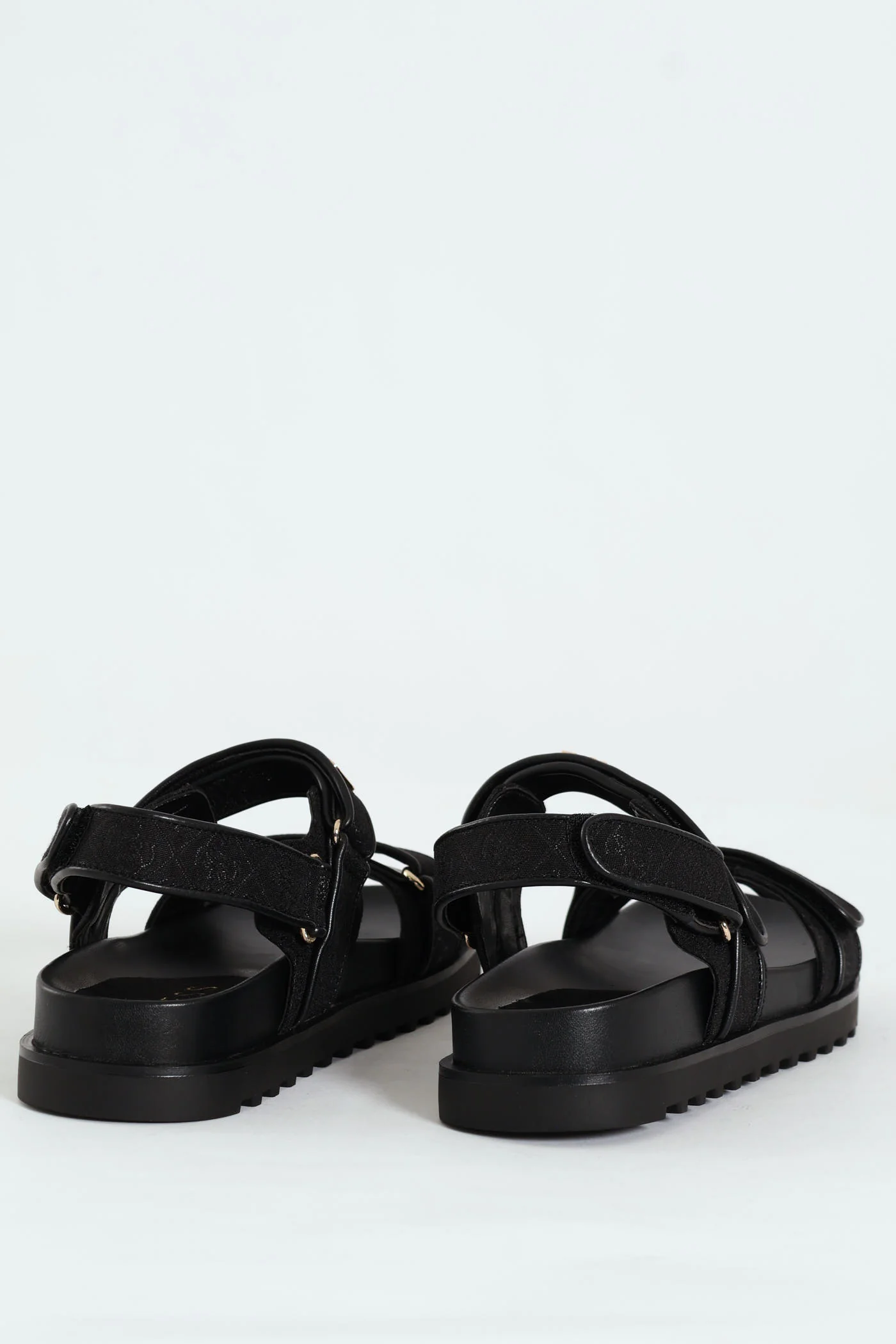 Double Strap Sport Ankle Strap Sandal - Black - Image 3
