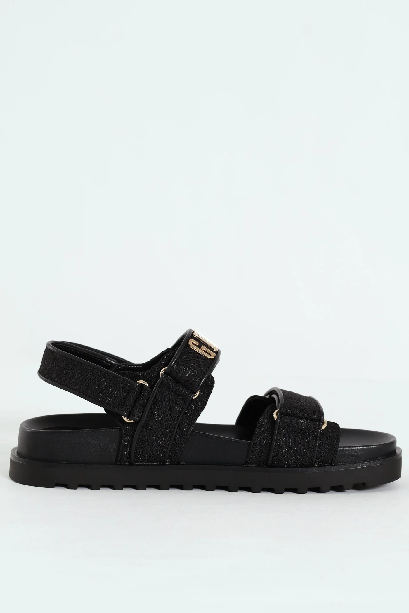Double Strap Sport Ankle Strap Sandal - Black - Image 4