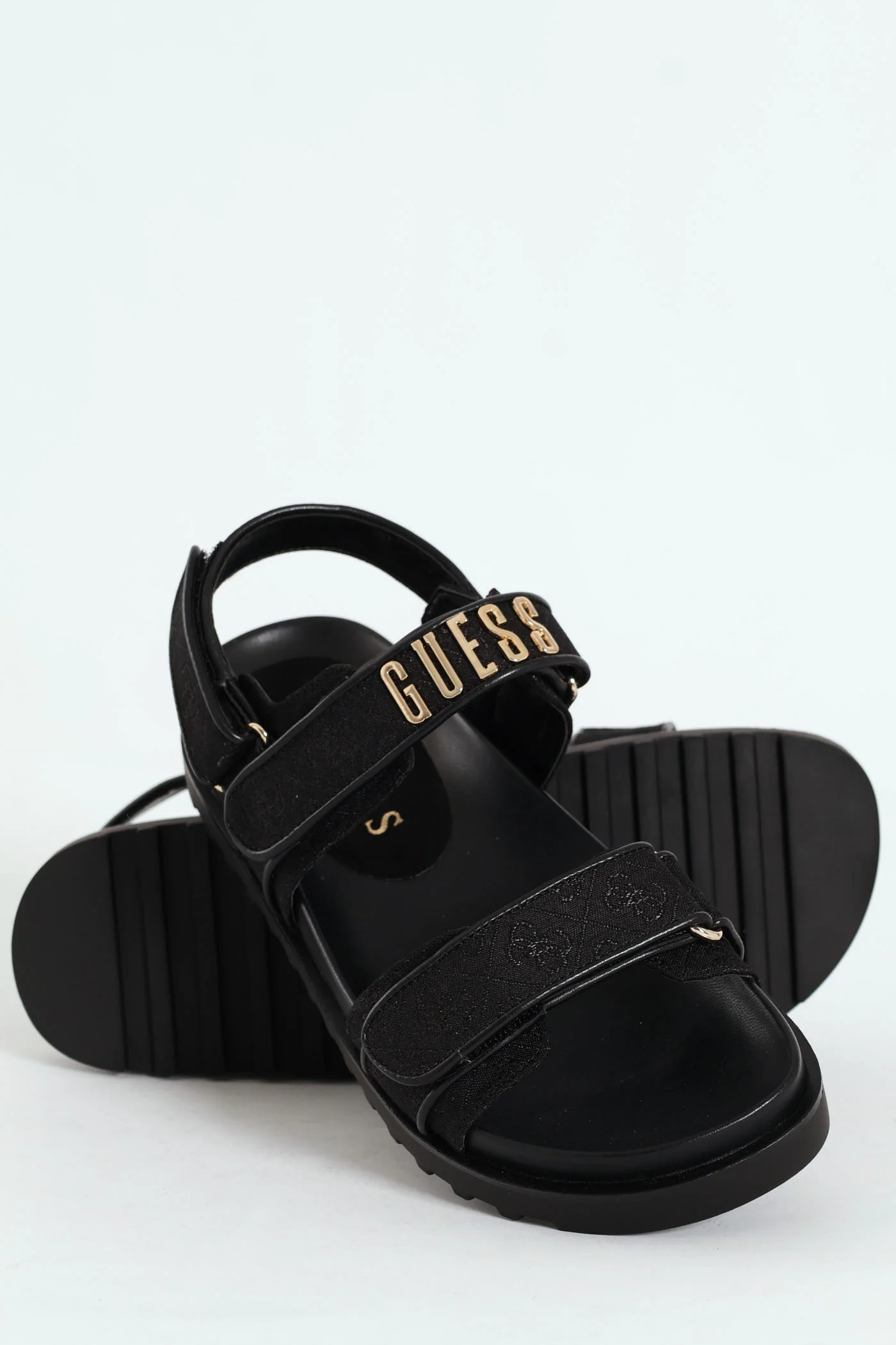 Double Strap Sport Ankle Strap Sandal - Black - Image 5