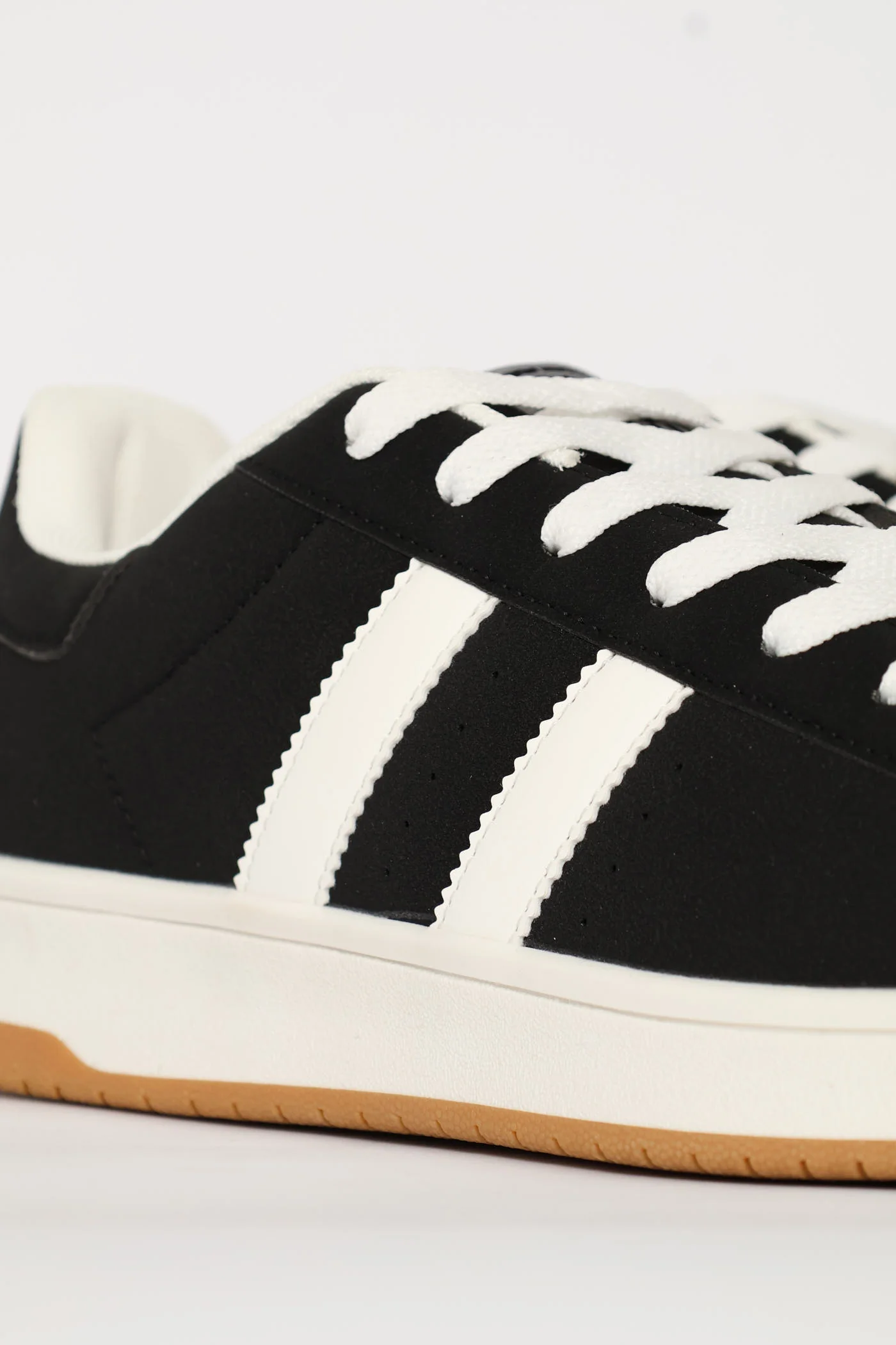 Double Stripe Lace Up Sneaker - Black - Image 6