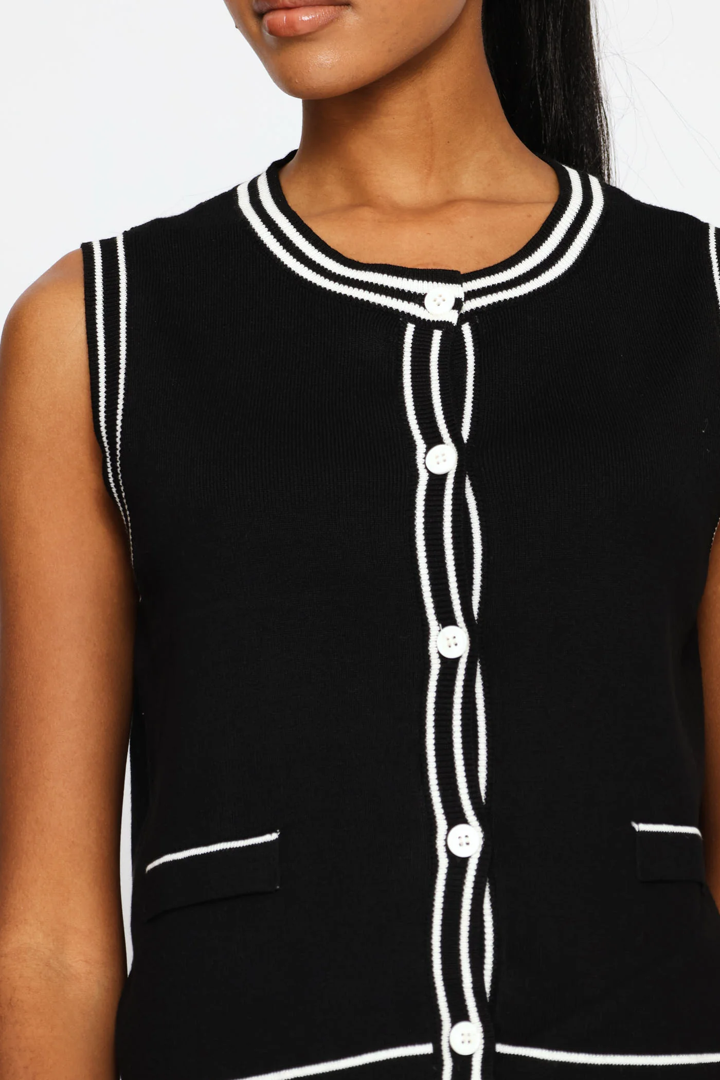 Double Tipped Cardigan - Black - Image 2