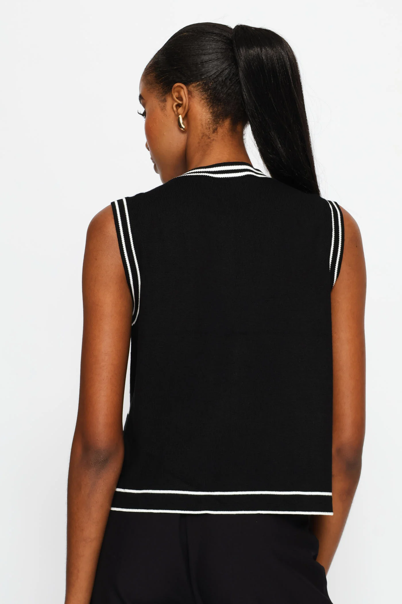 Double Tipped Cardigan - Black - Image 4