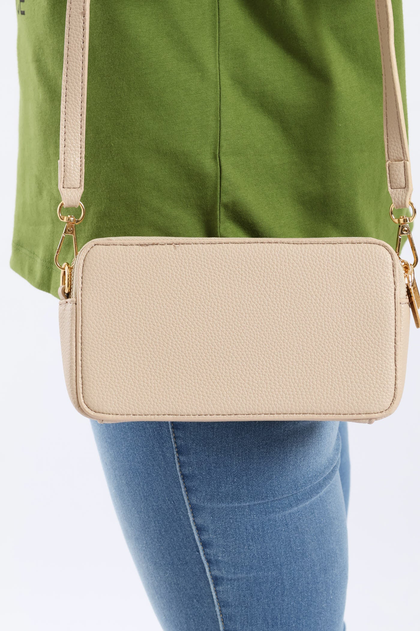 Double Top Zip Camera Bag - Stone - Image 4