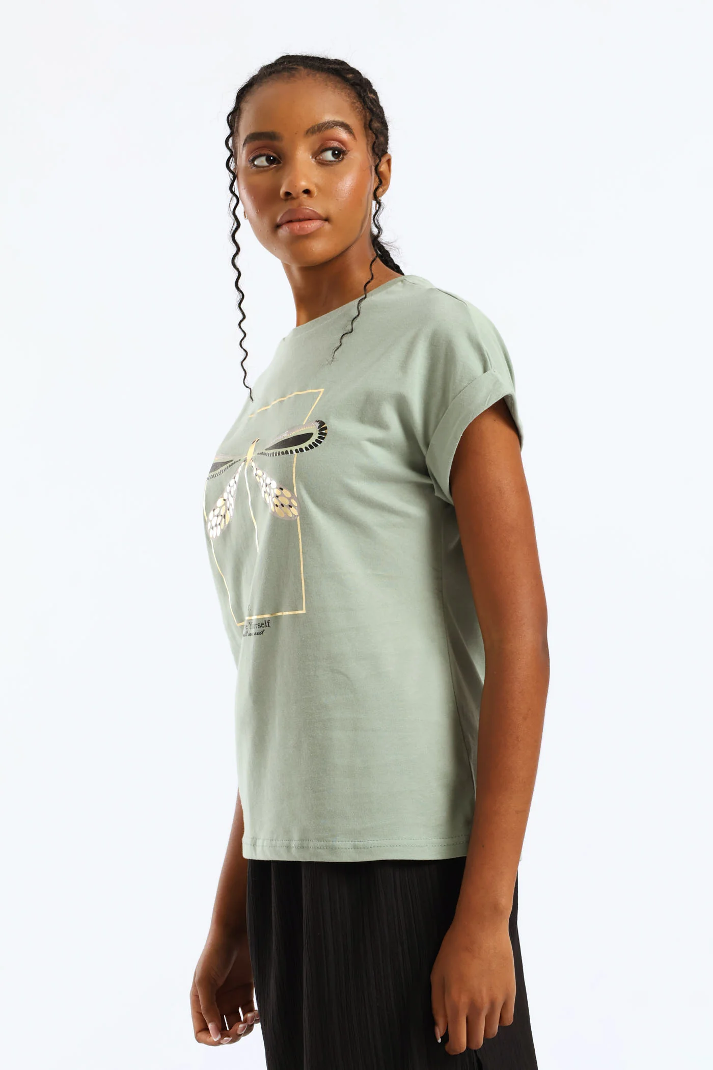 Dragonfly Foil Muscle Tee - Eucalyptus Green - Image 4