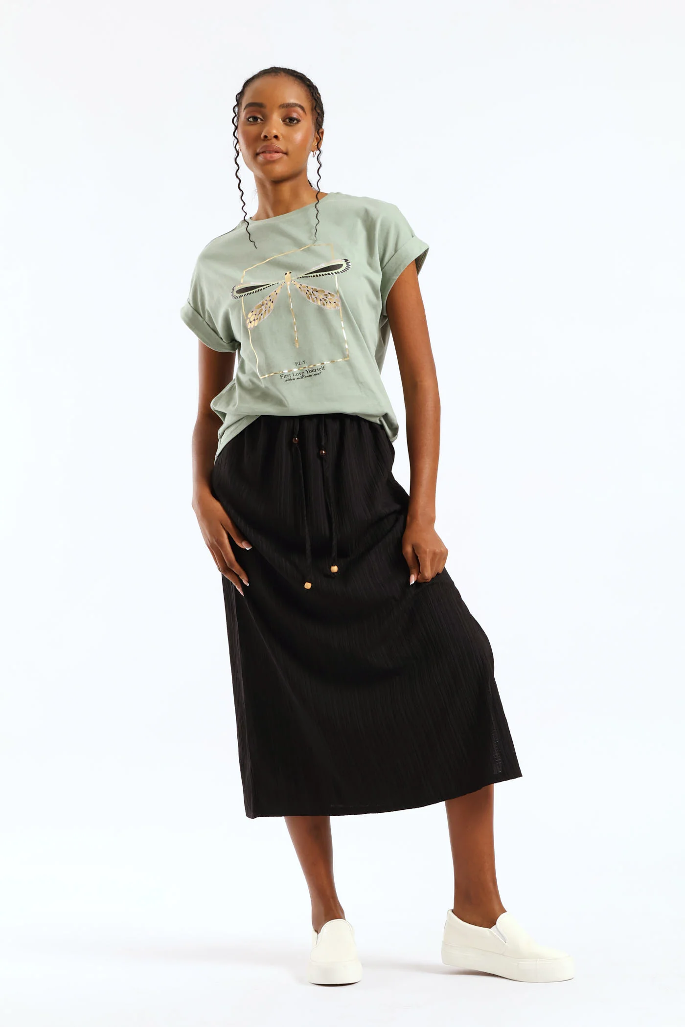 Dragonfly Foil Muscle Tee - Eucalyptus Green - Image 6