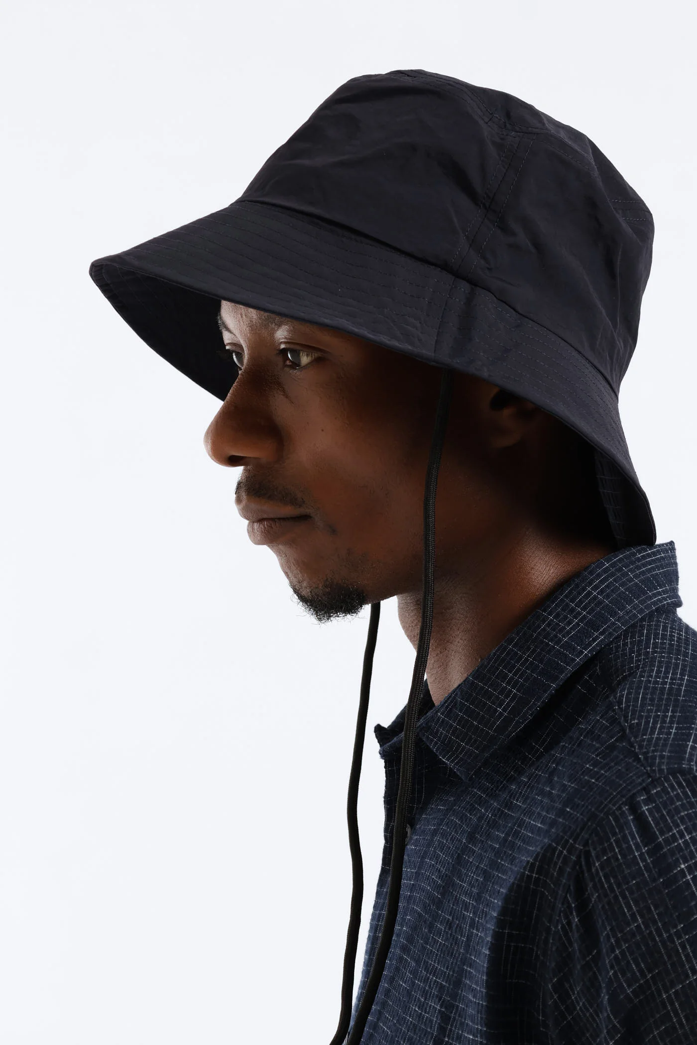 Draw String Bucket Hat - Navy - Image 2