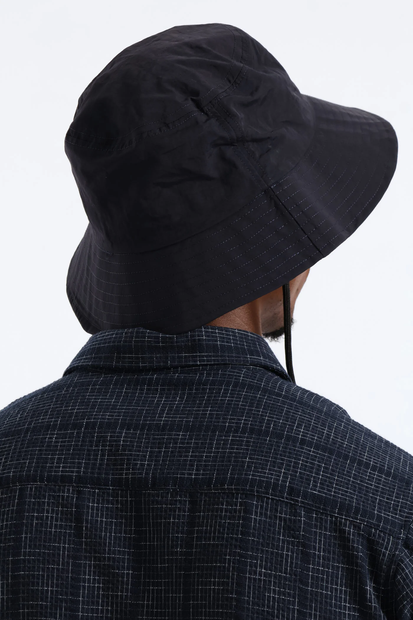 Draw String Bucket Hat - Navy - Image 3