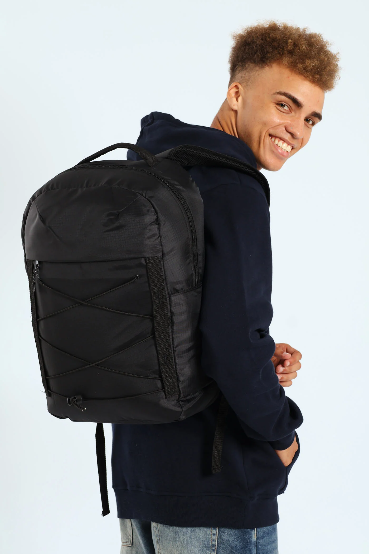 Drawstring Backpack - Black - Image 2