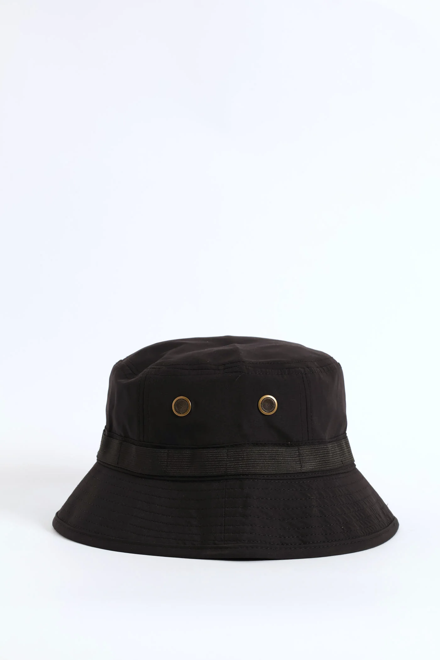 Drawstring Bucket Hat - Black - Image 3