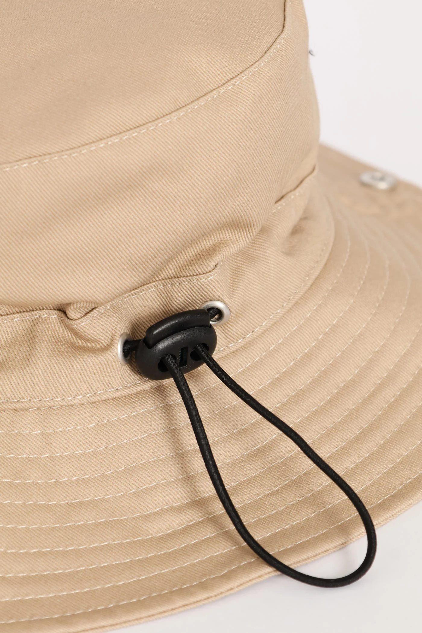 Drawstring Bucket Hat - Taupe - Image 2