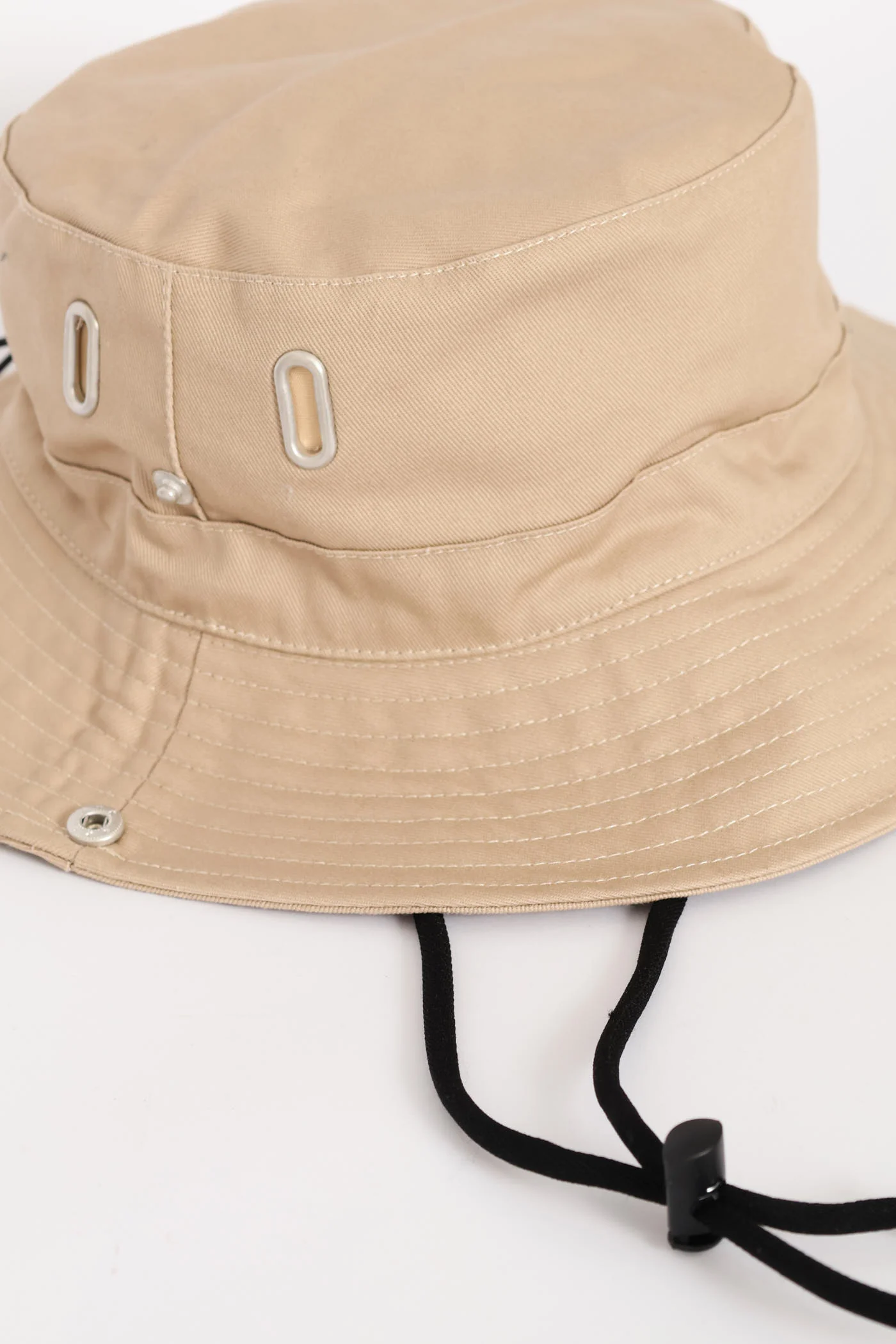 Drawstring Bucket Hat - Taupe - Image 6