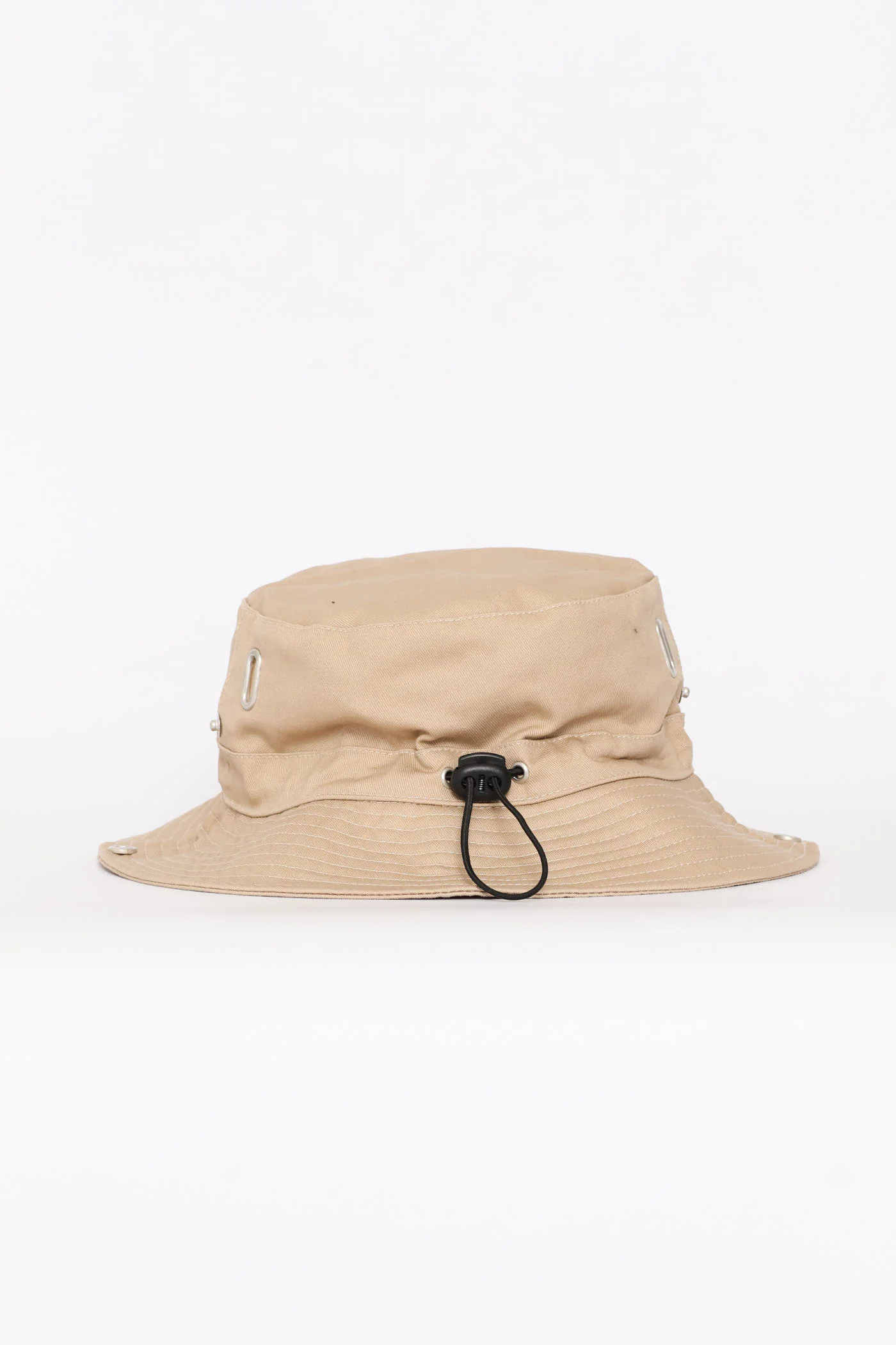 Drawstring Bucket Hat - Taupe - Image 7