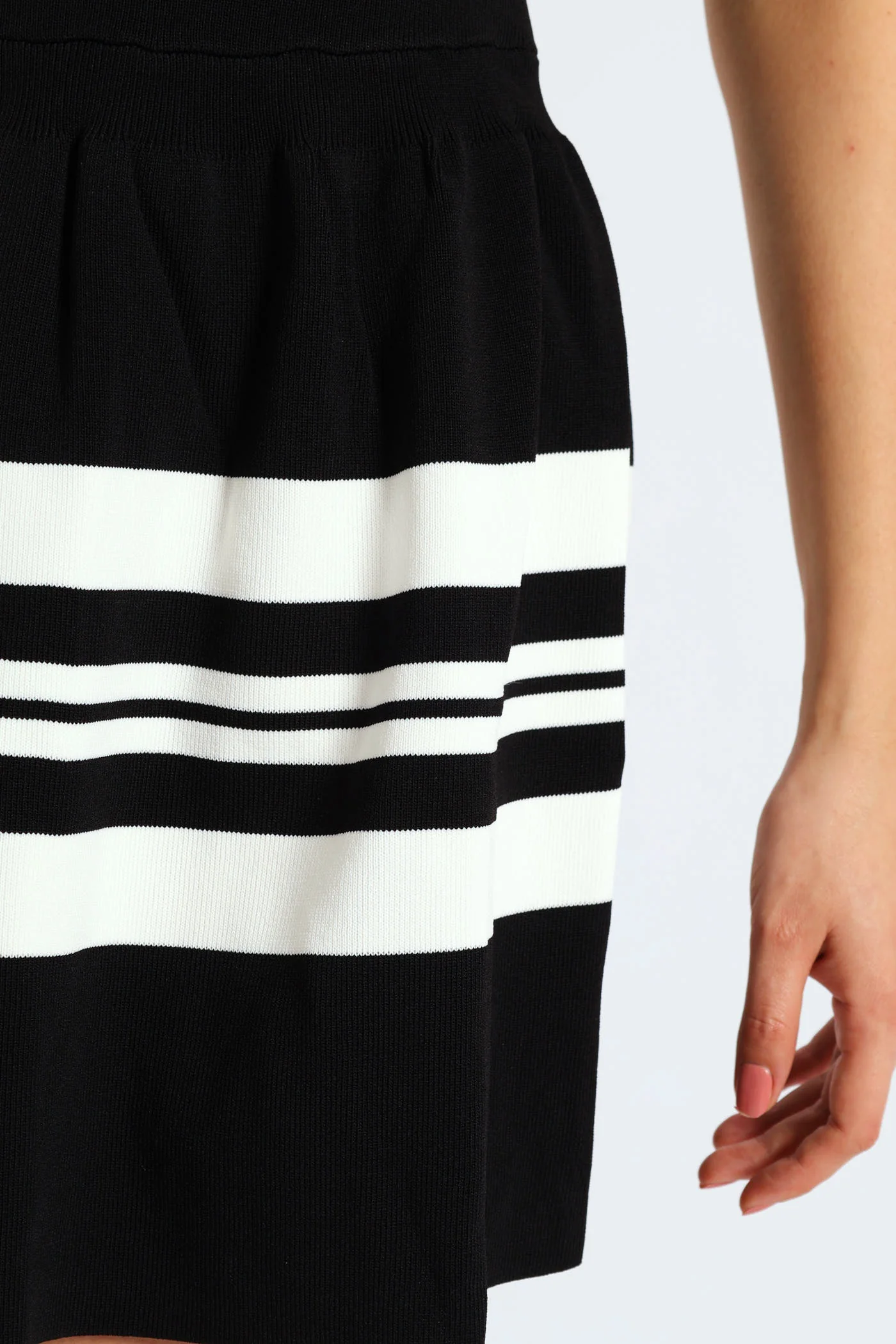 Dream Girl Dropped Waist Mini Dress - Black/White - Image 10