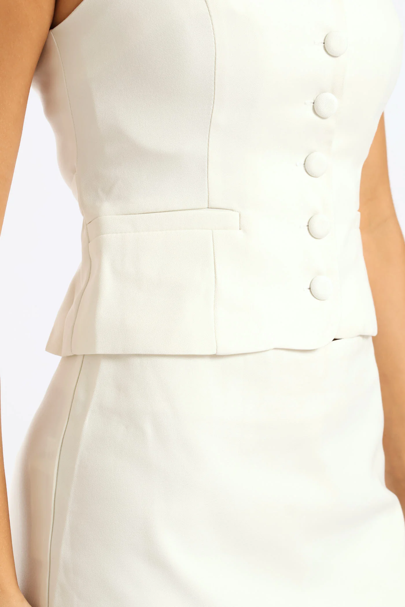 Dressy Skirt & Waistcoat Set - Ivory - Image 2