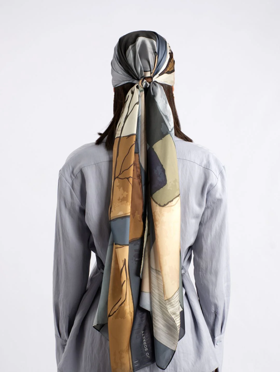 Dried Poppy Rectangular Silk Touch Scarf - Multi - Image 3