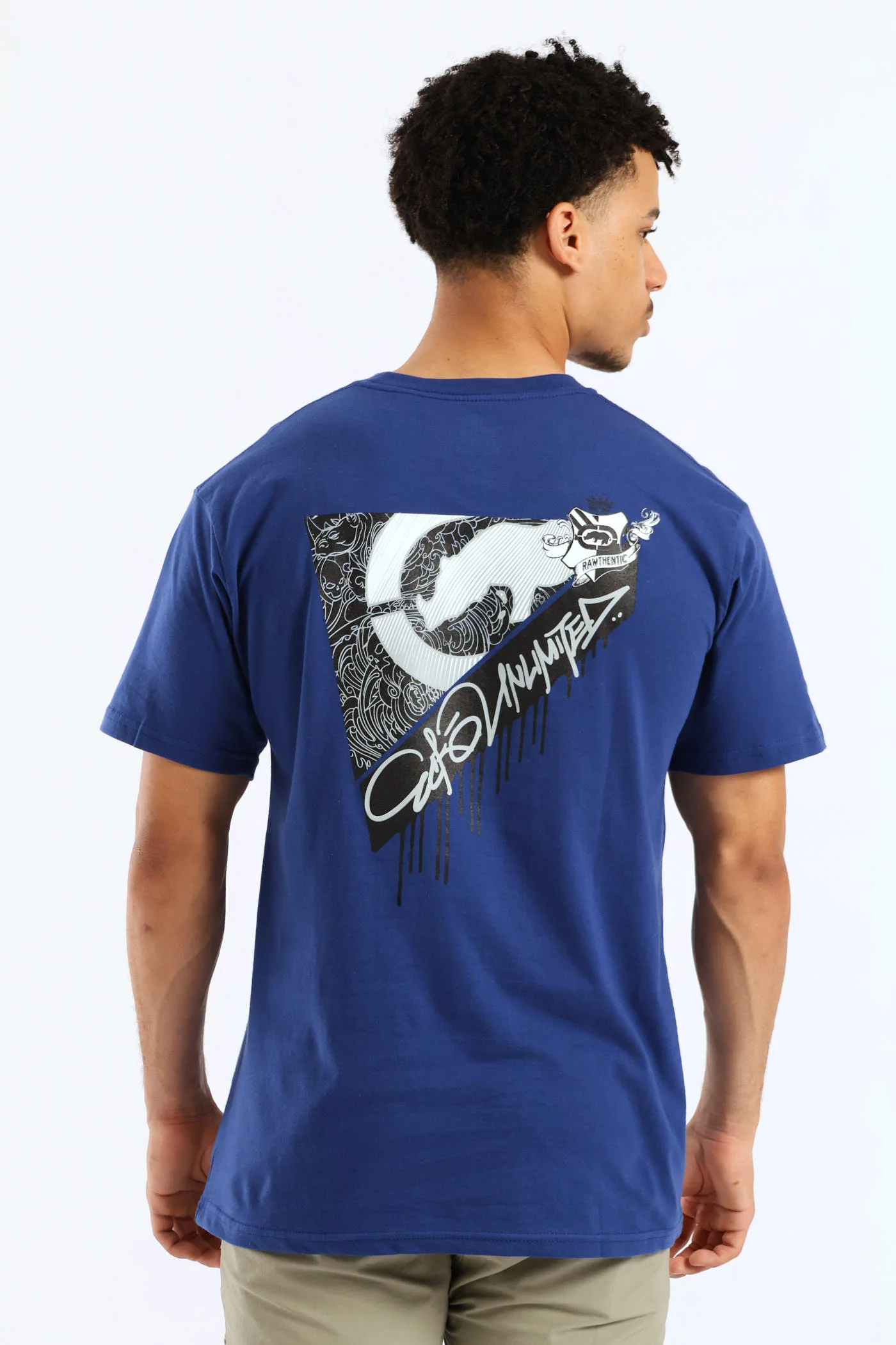 Drip Back Print Tee - Blue - Image 2