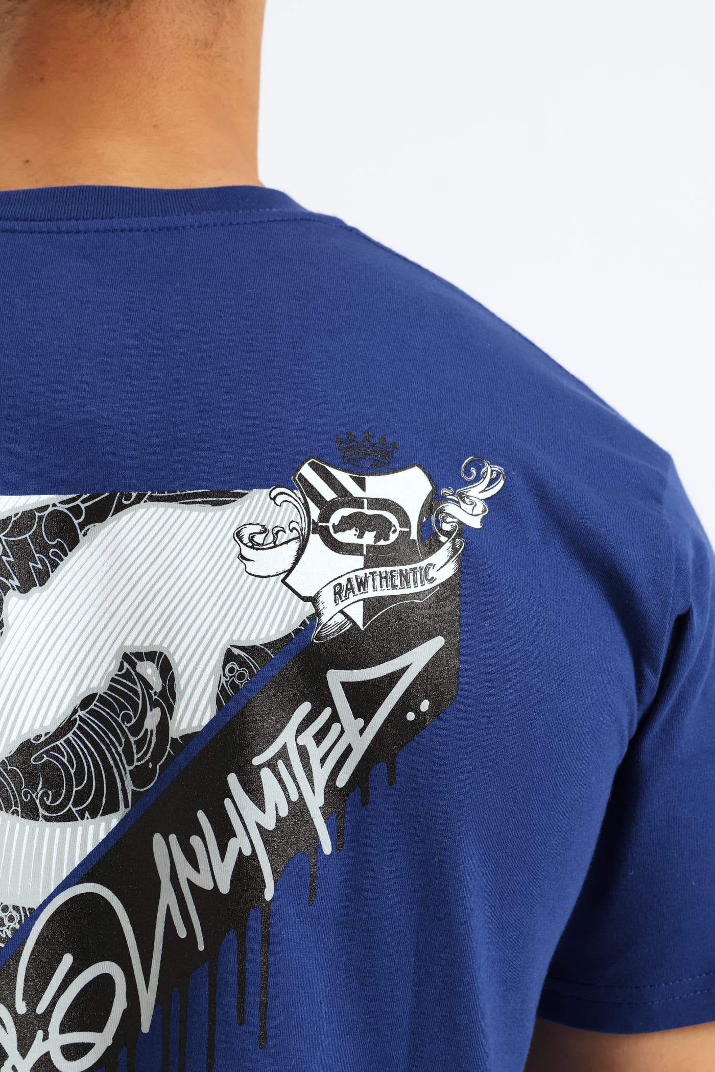 Drip Back Print Tee - Blue - Image 4