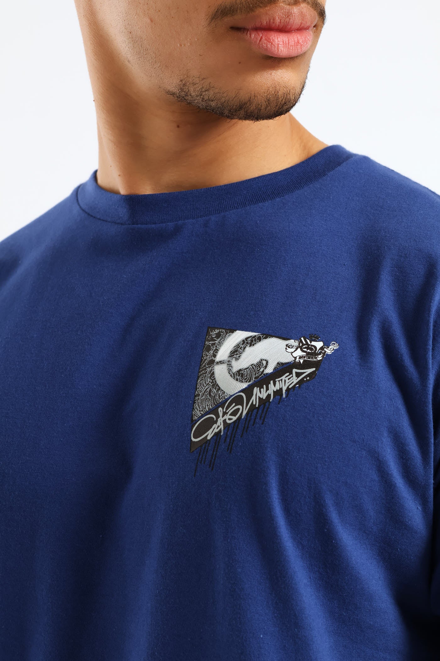 Drip Back Print Tee - Blue - Image 5
